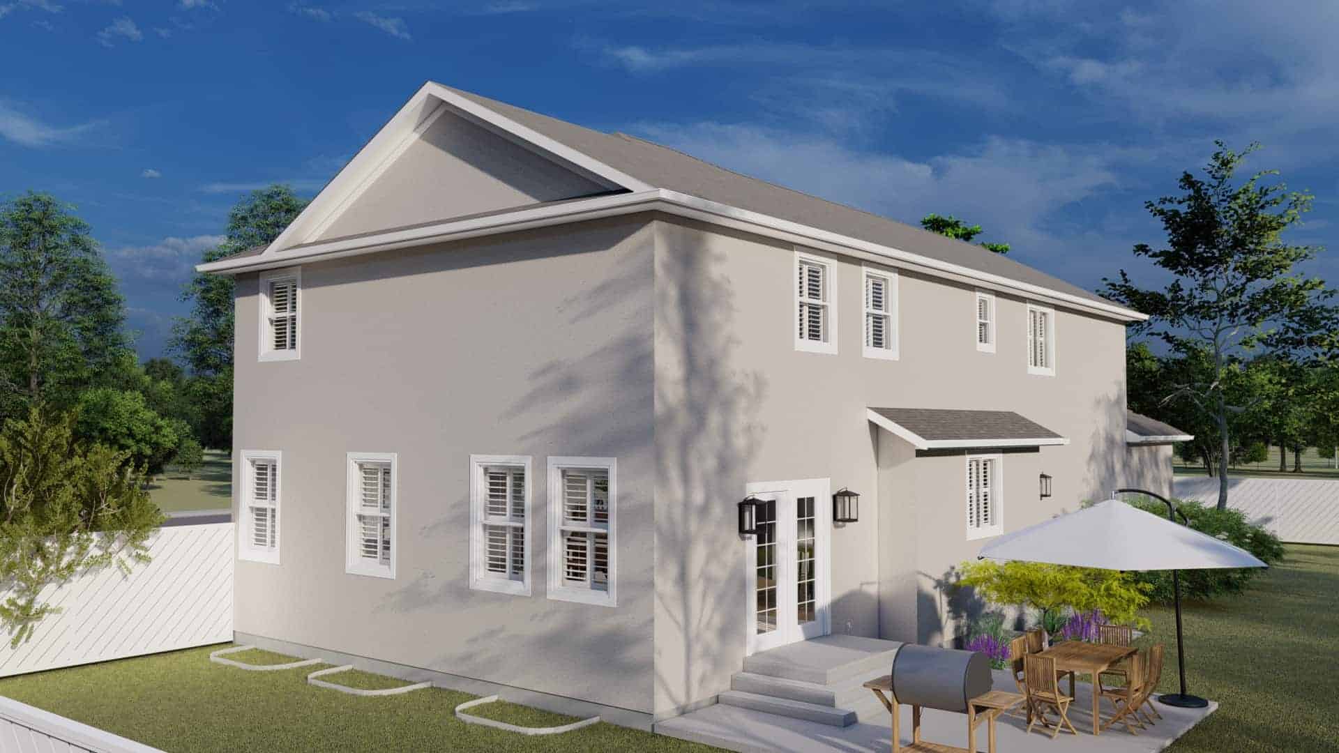 Rear View of this 5-Bedroom,2483 Sq Ft Plan -187-1180