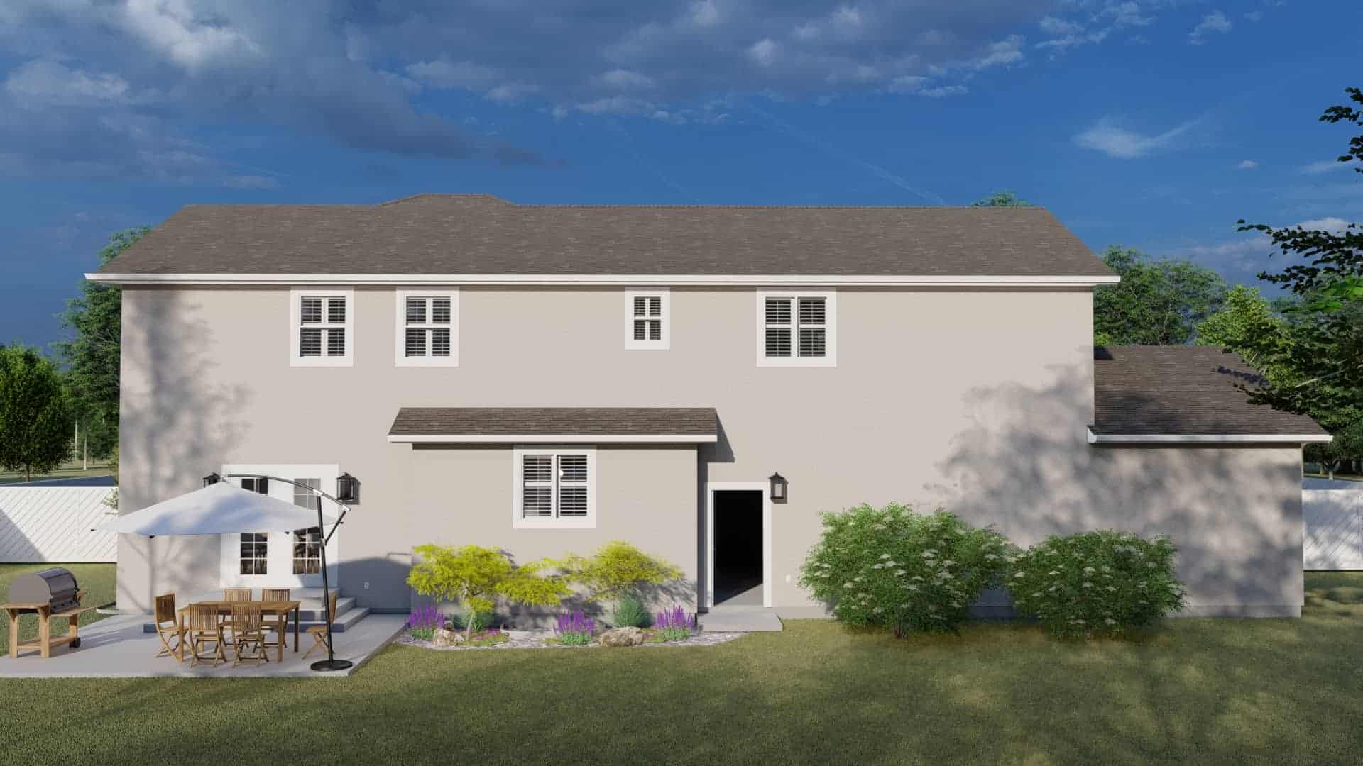 Rear View of this 5-Bedroom,2483 Sq Ft Plan -187-1180