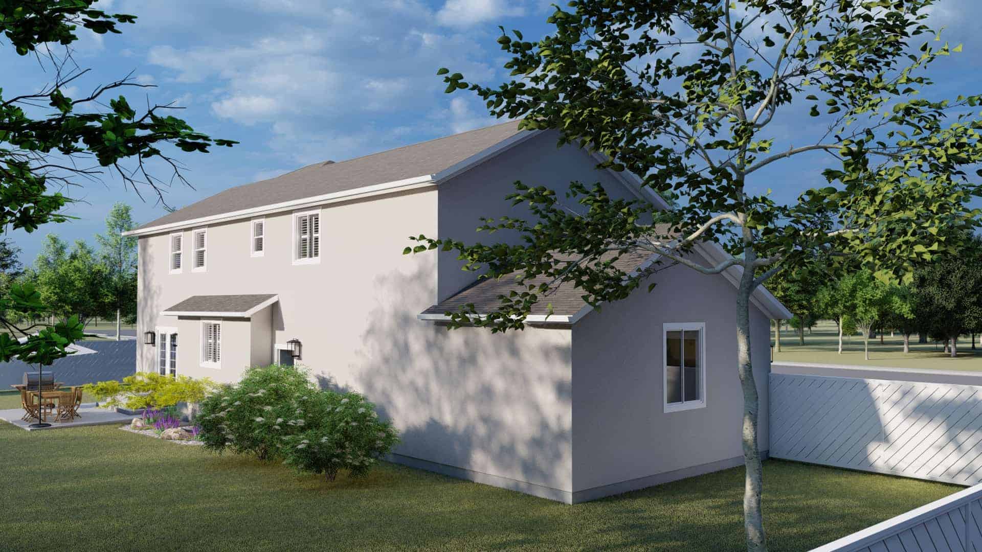 Rear View of this 5-Bedroom,2483 Sq Ft Plan -187-1180