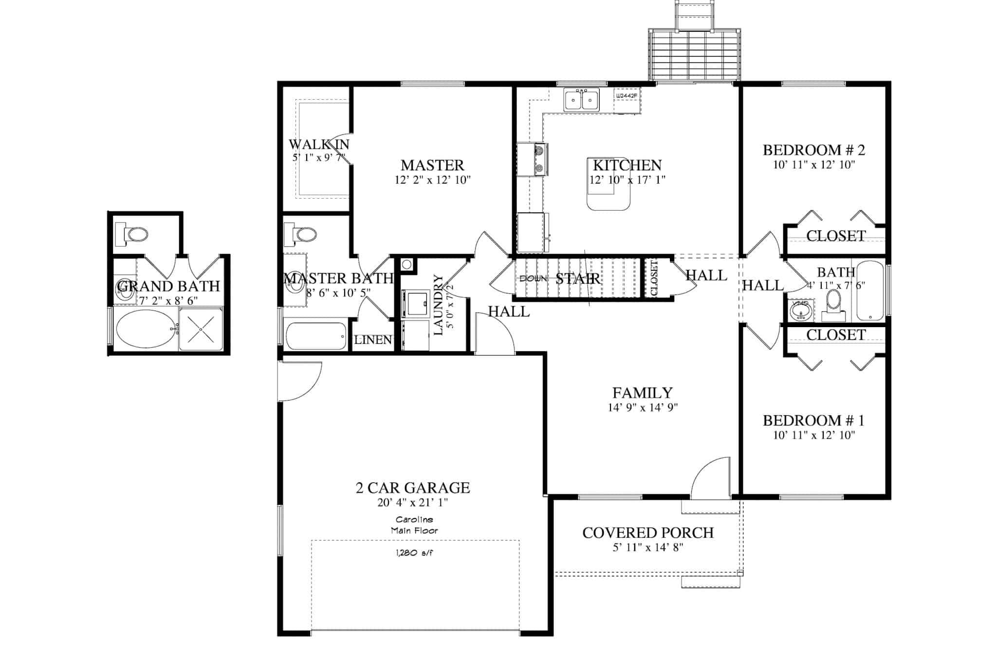 Main Level of French Plan #187-1182