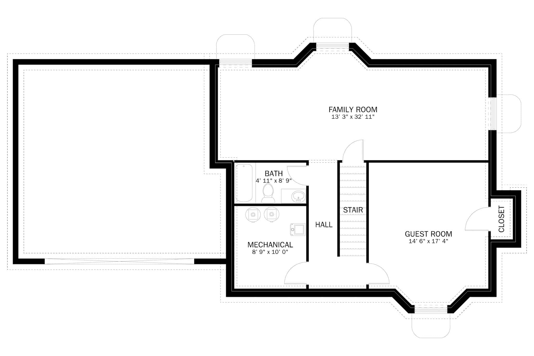 Basement of Rustic Plan #187-1183