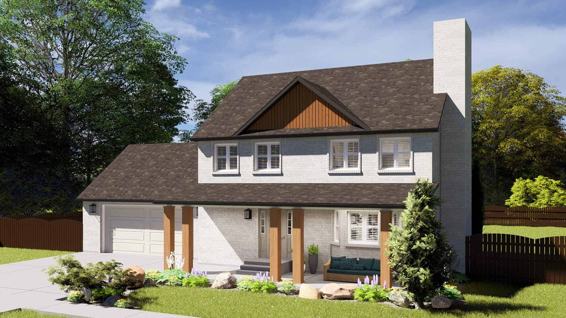 Front View of this 4-Bedroom,2010 Sq Ft Plan -187-1183