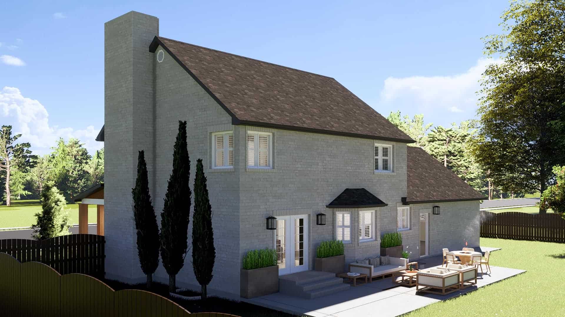 Rear View of this 4-Bedroom,2010 Sq Ft Plan -187-1183