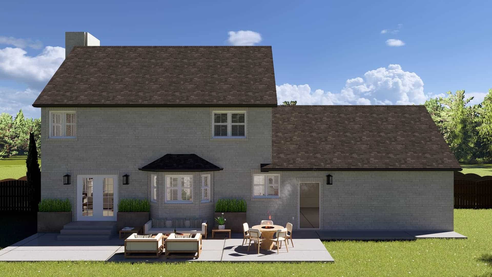 Rear View of this 4-Bedroom,2010 Sq Ft Plan -187-1183