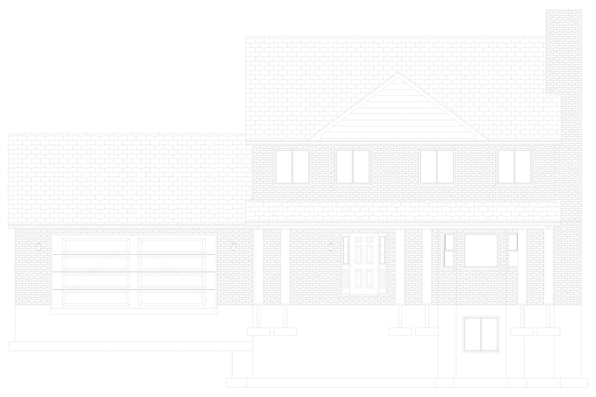Home Plan Front Elevation of this 4-Bedroom,2010 Sq Ft Plan -187-1183