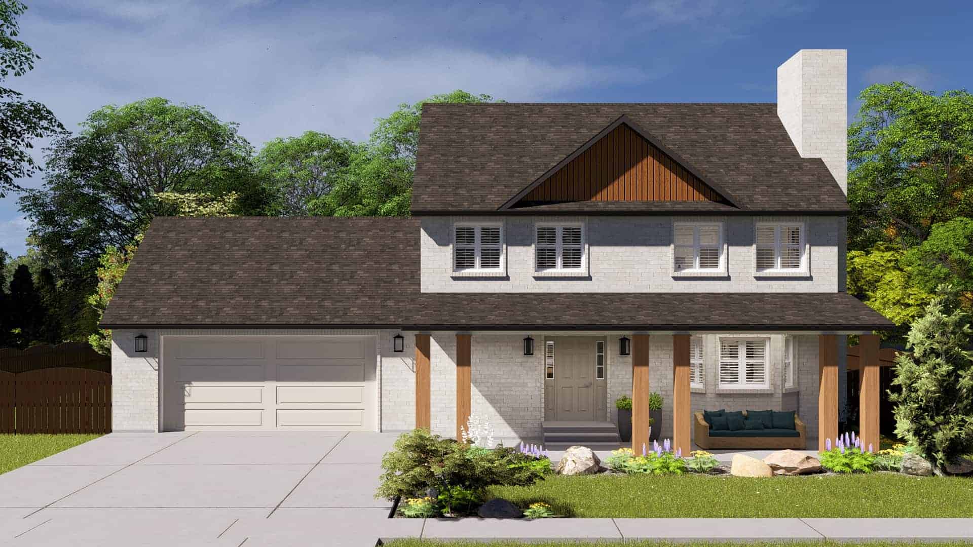 Front elevation of Rustic home (ThePlanCollection: House Plan #187-1183)