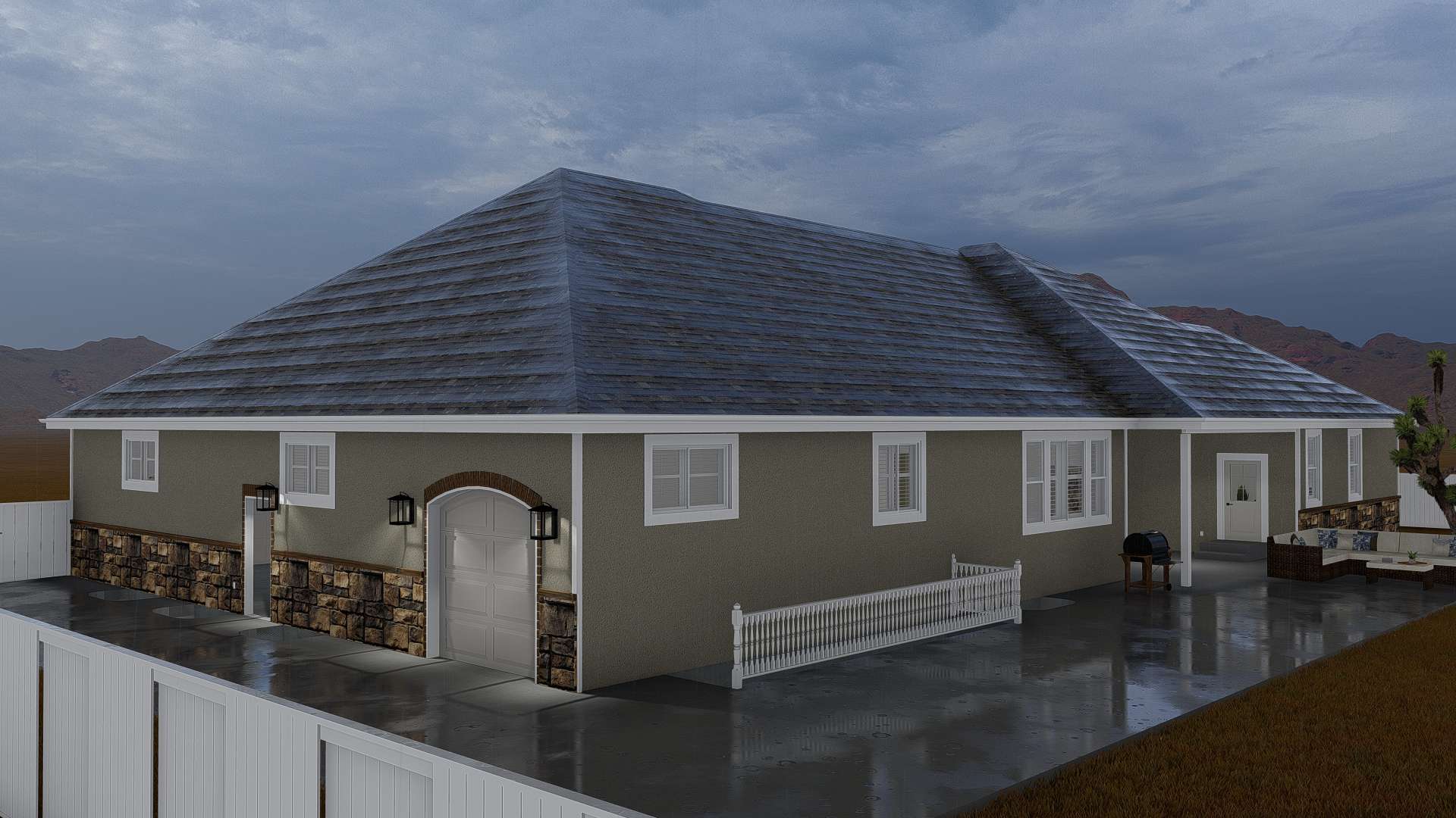 Rear View of this 7-Bedroom,4744 Sq Ft Plan -187-1184