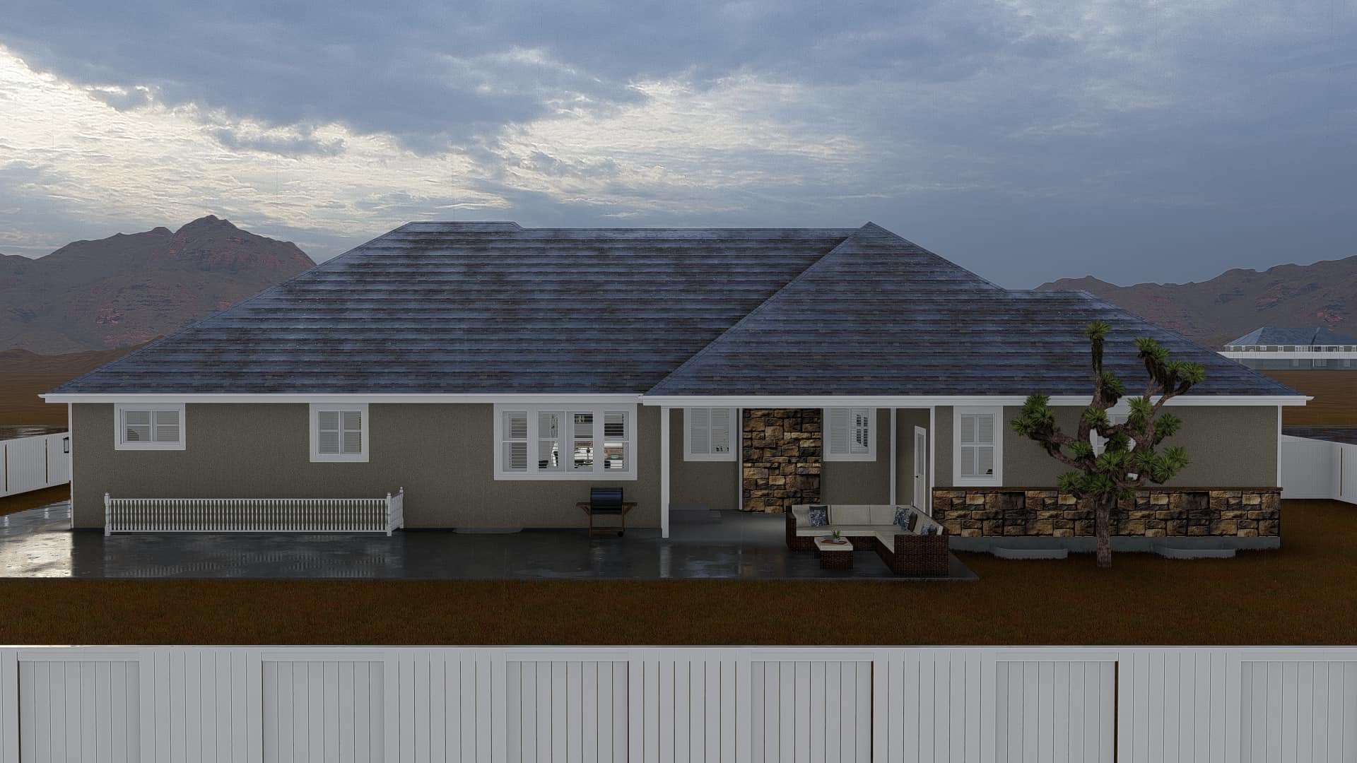 Rear View of this 7-Bedroom,4744 Sq Ft Plan -187-1184