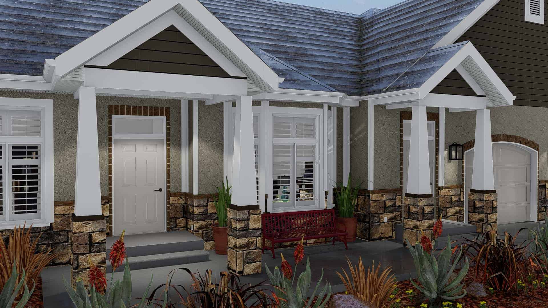 Front Door of this 7-Bedroom,4744 Sq Ft Plan -187-1184