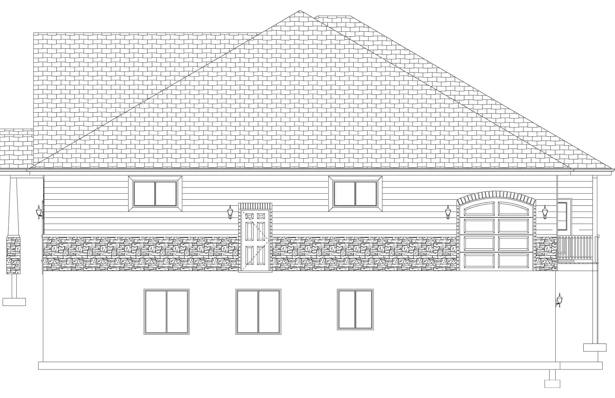 Home Plan Right Elevation of this 7-Bedroom,4744 Sq Ft Plan -187-1184