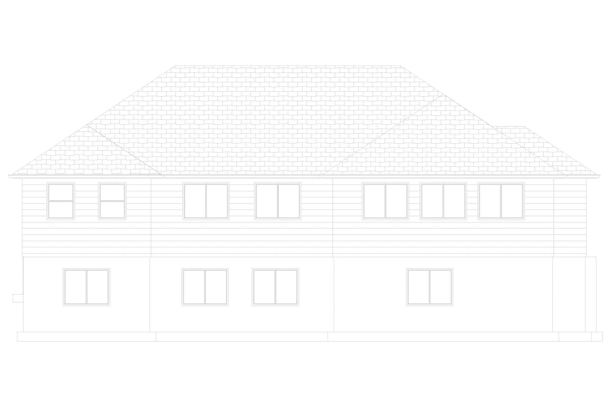 Home Plan Rear Elevation of this 6-Bedroom,2084 Sq Ft Plan -187-1185