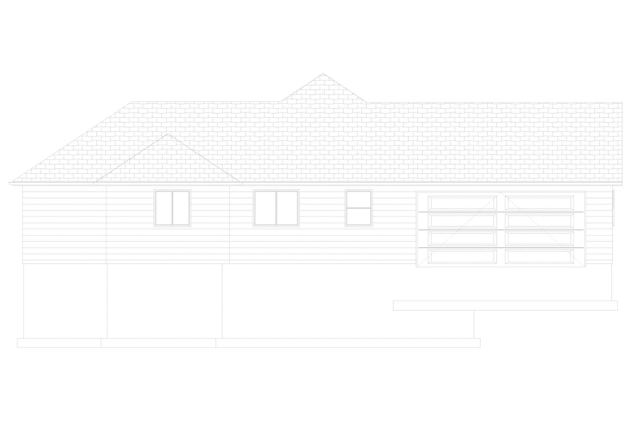 Home Plan Left Elevation of this 6-Bedroom,2084 Sq Ft Plan -187-1185