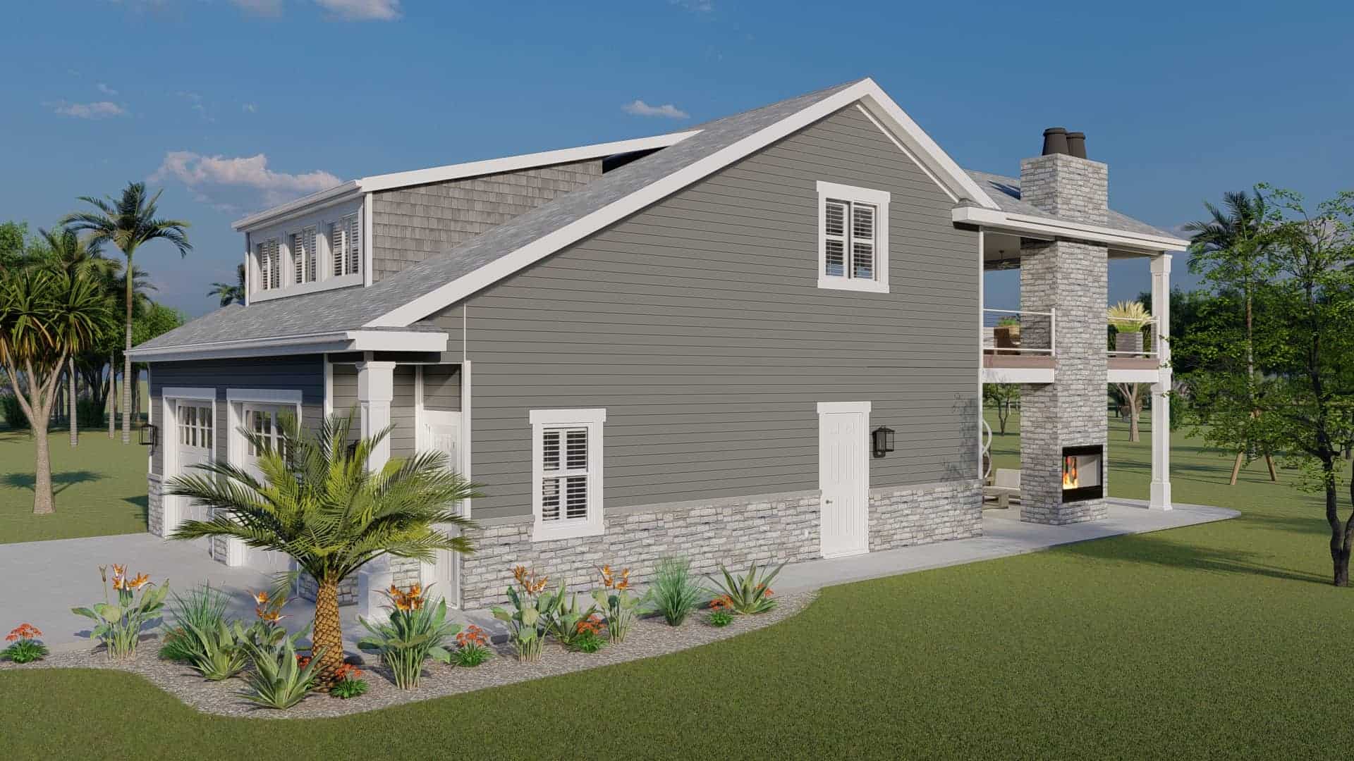 Right Side View of this 1-Bedroom,1 Sq Ft Plan -187-1186
