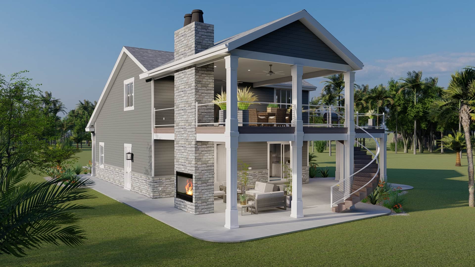 Rear View of this 1-Bedroom,1 Sq Ft Plan -187-1186