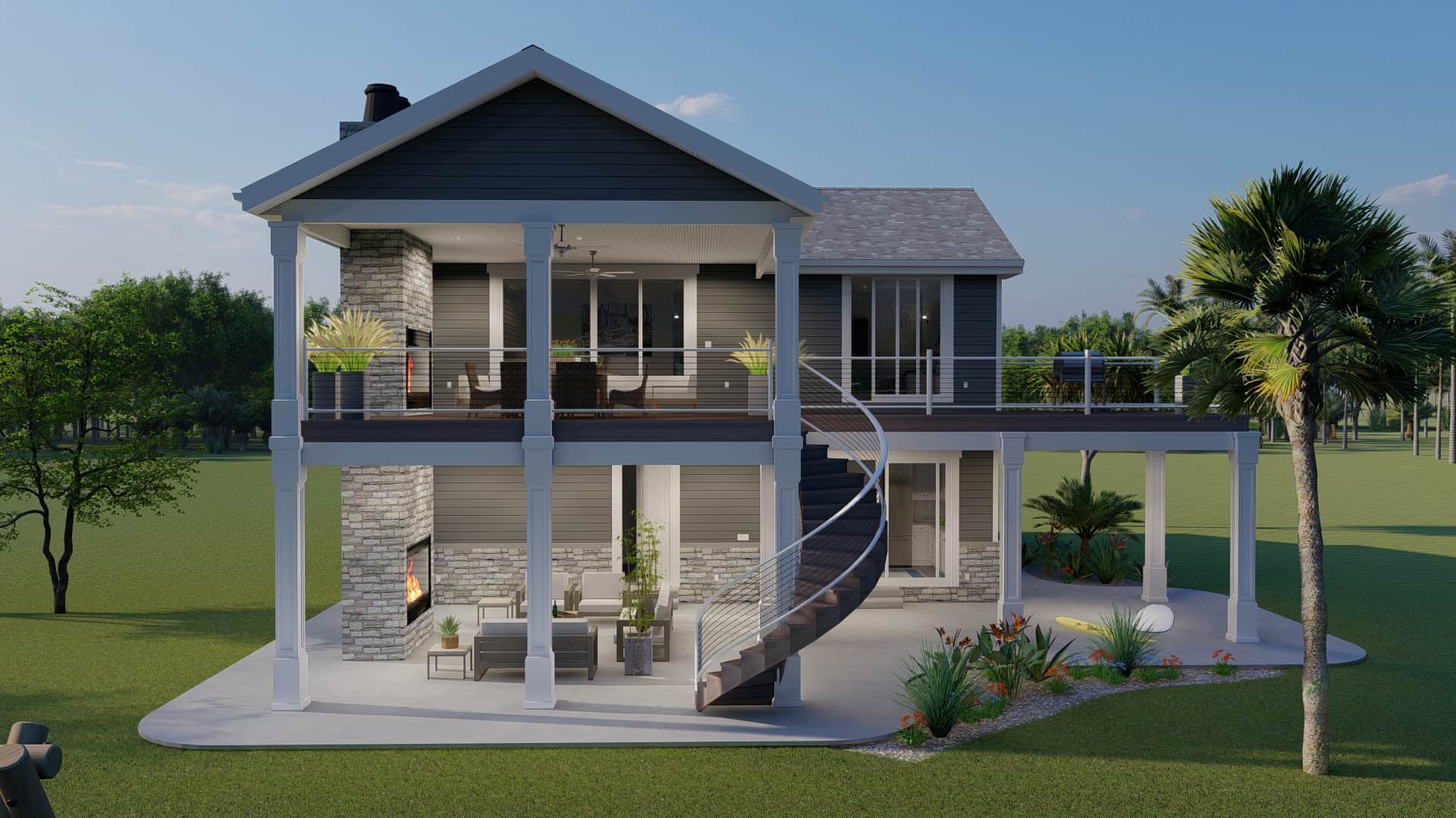 Rear View of this 1-Bedroom,1 Sq Ft Plan -187-1186