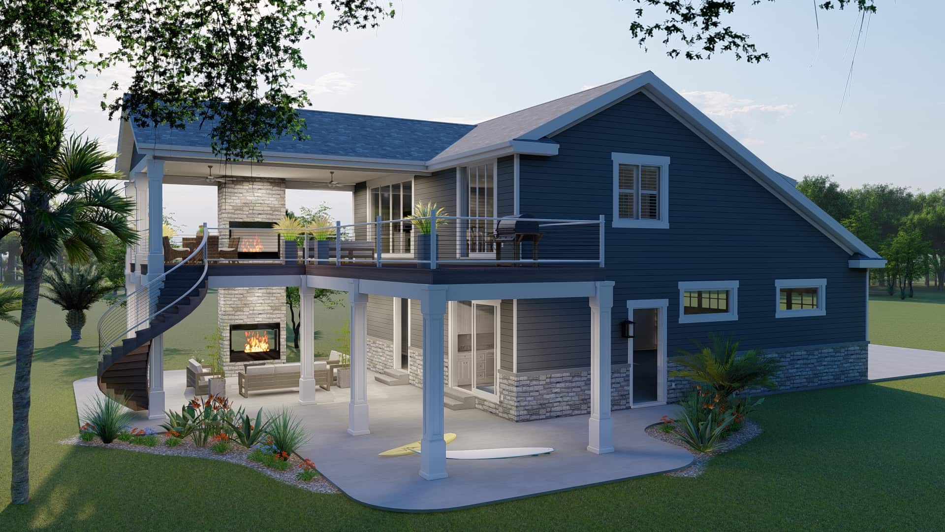 Rear View of this 1-Bedroom,1 Sq Ft Plan -187-1186