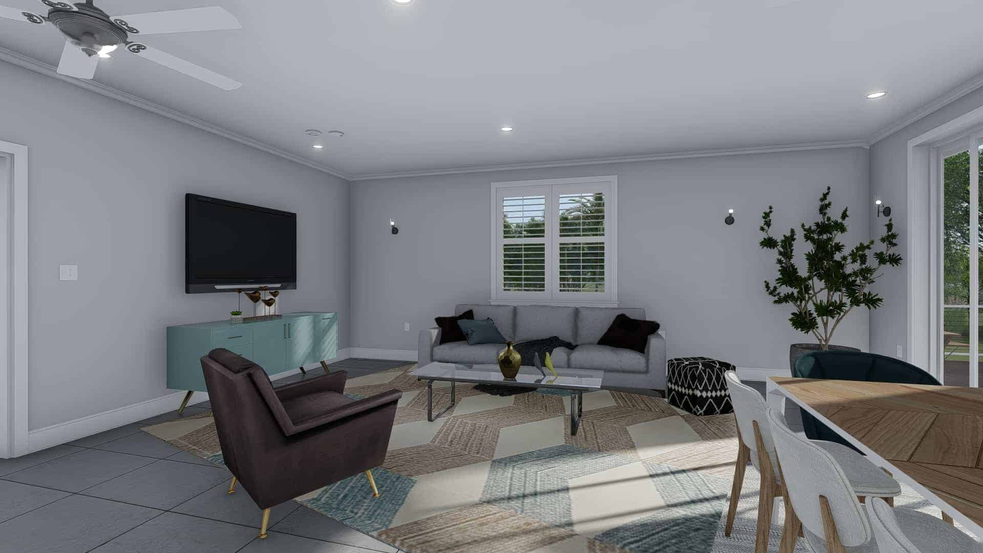 Living Room of this 1-Bedroom,1 Sq Ft Plan -187-1186