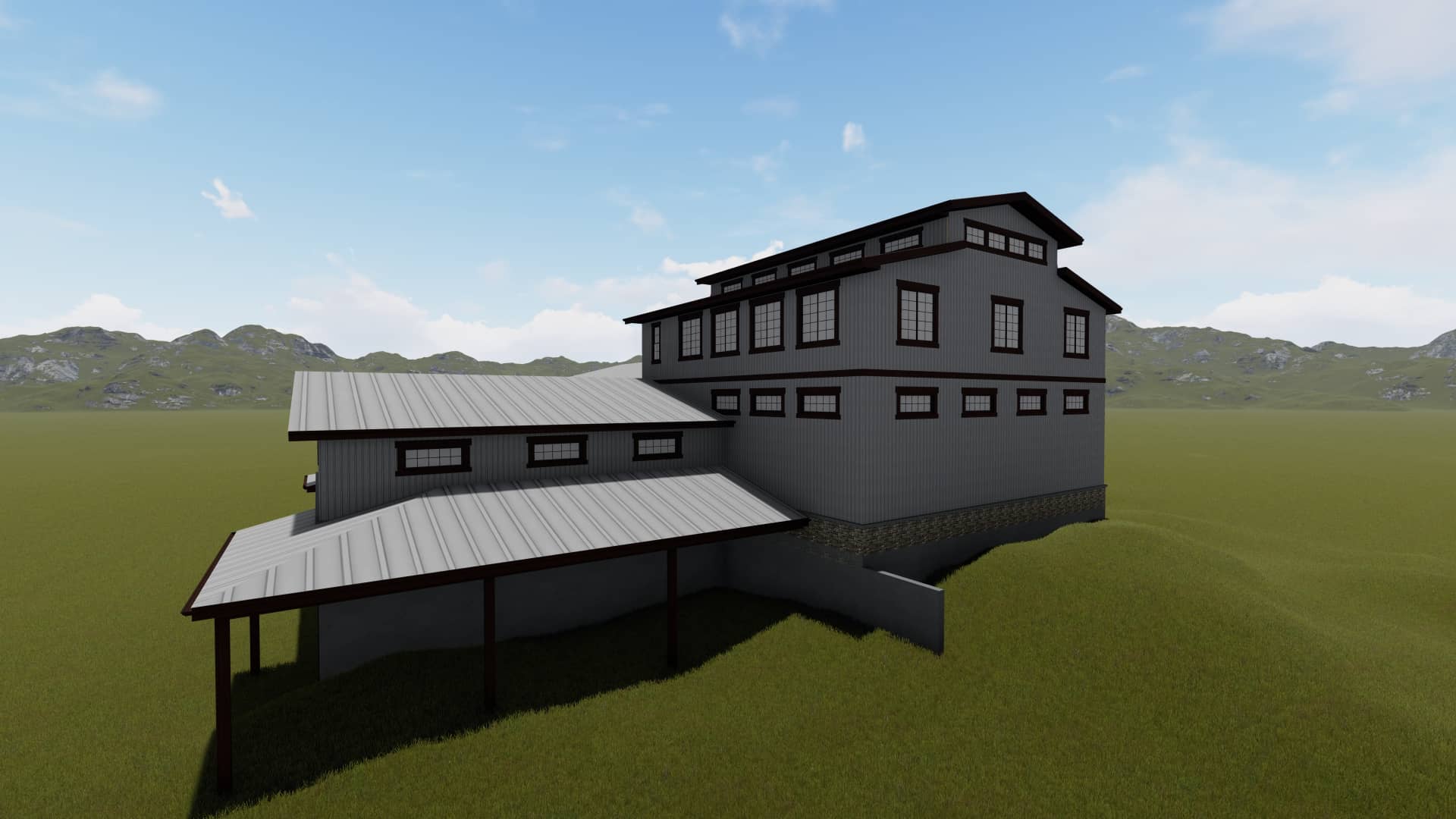 Rear View of this 0-Bedroom,12163 Sq Ft Plan -187-1187