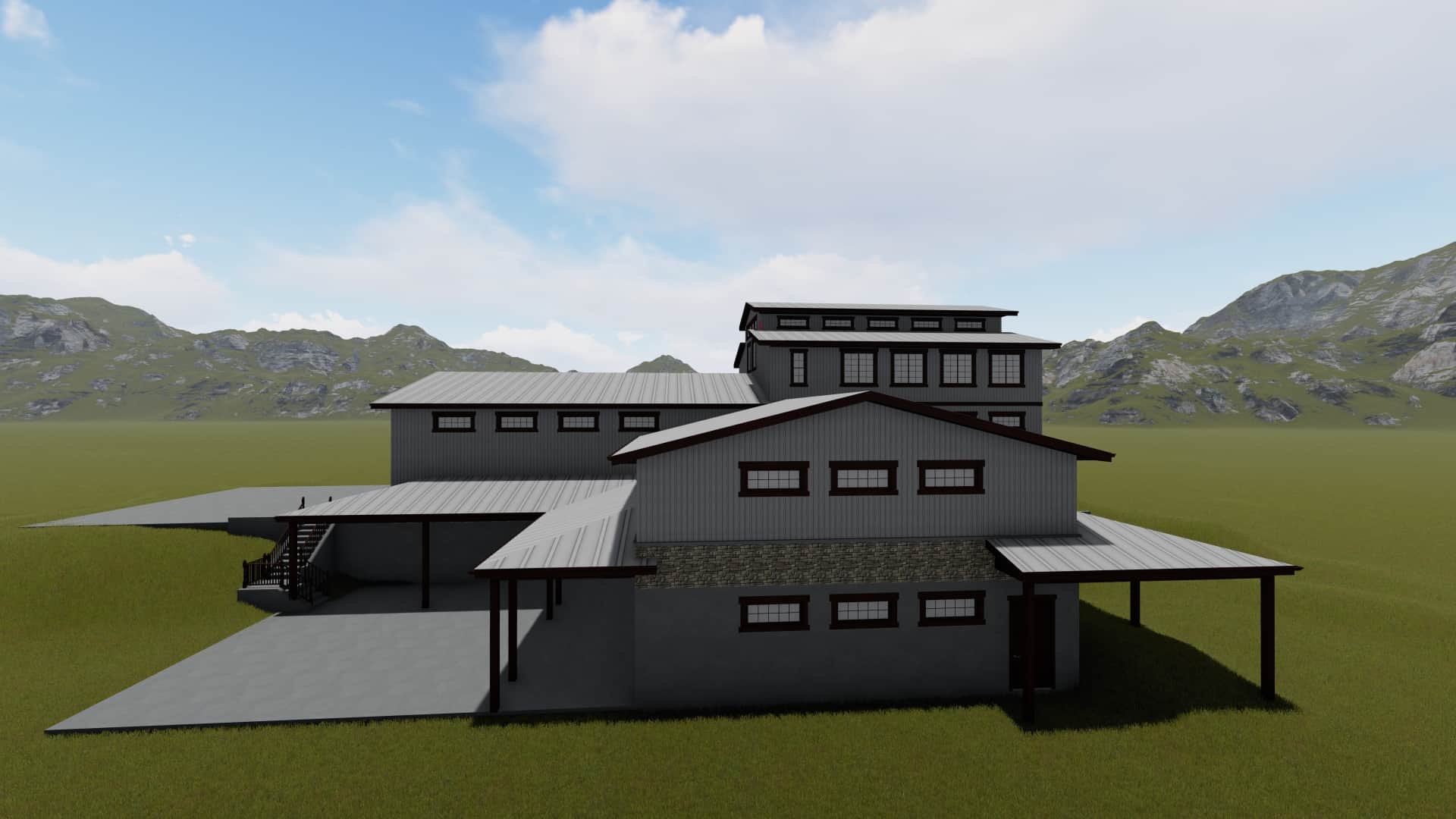 Right Side View of this 0-Bedroom,12163 Sq Ft Plan -187-1187