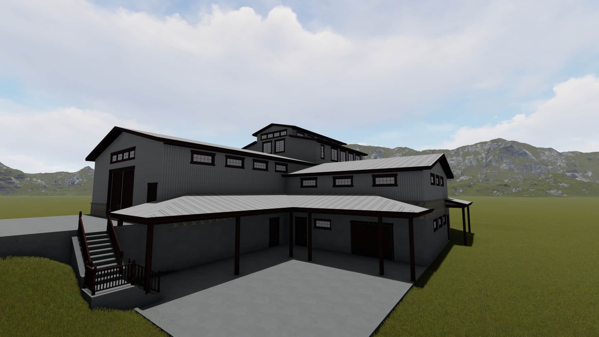 Front elevation of Rustic with Offices Garage (ThePlanCollection: House Plan #187-1187)