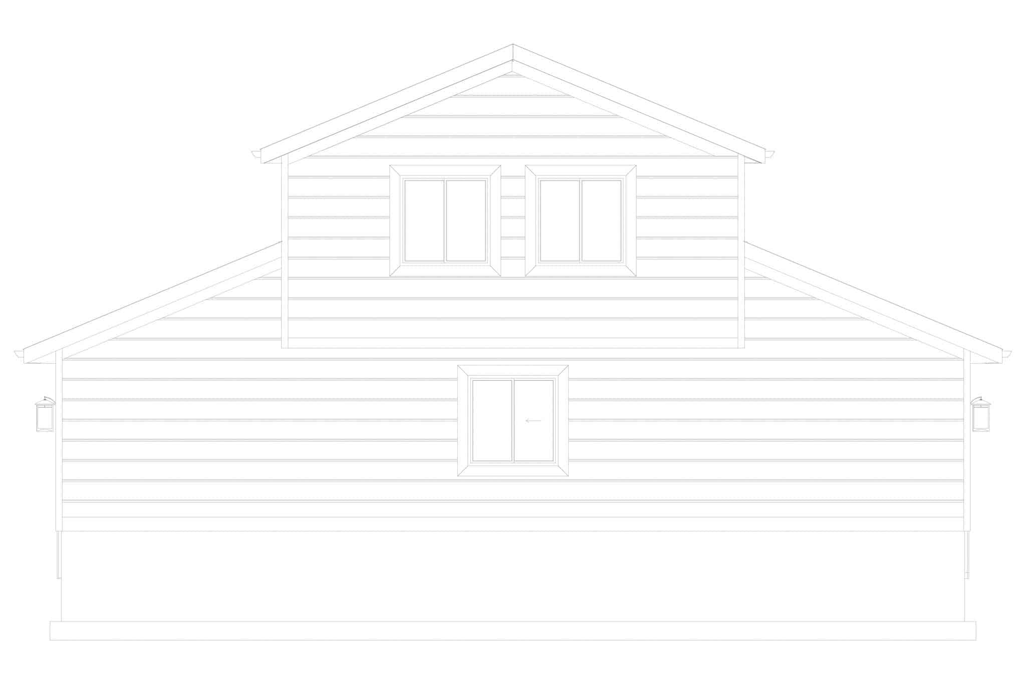 Home Plan Rear Elevation of this 1-Bedroom,2640 Sq Ft Plan -187-1188