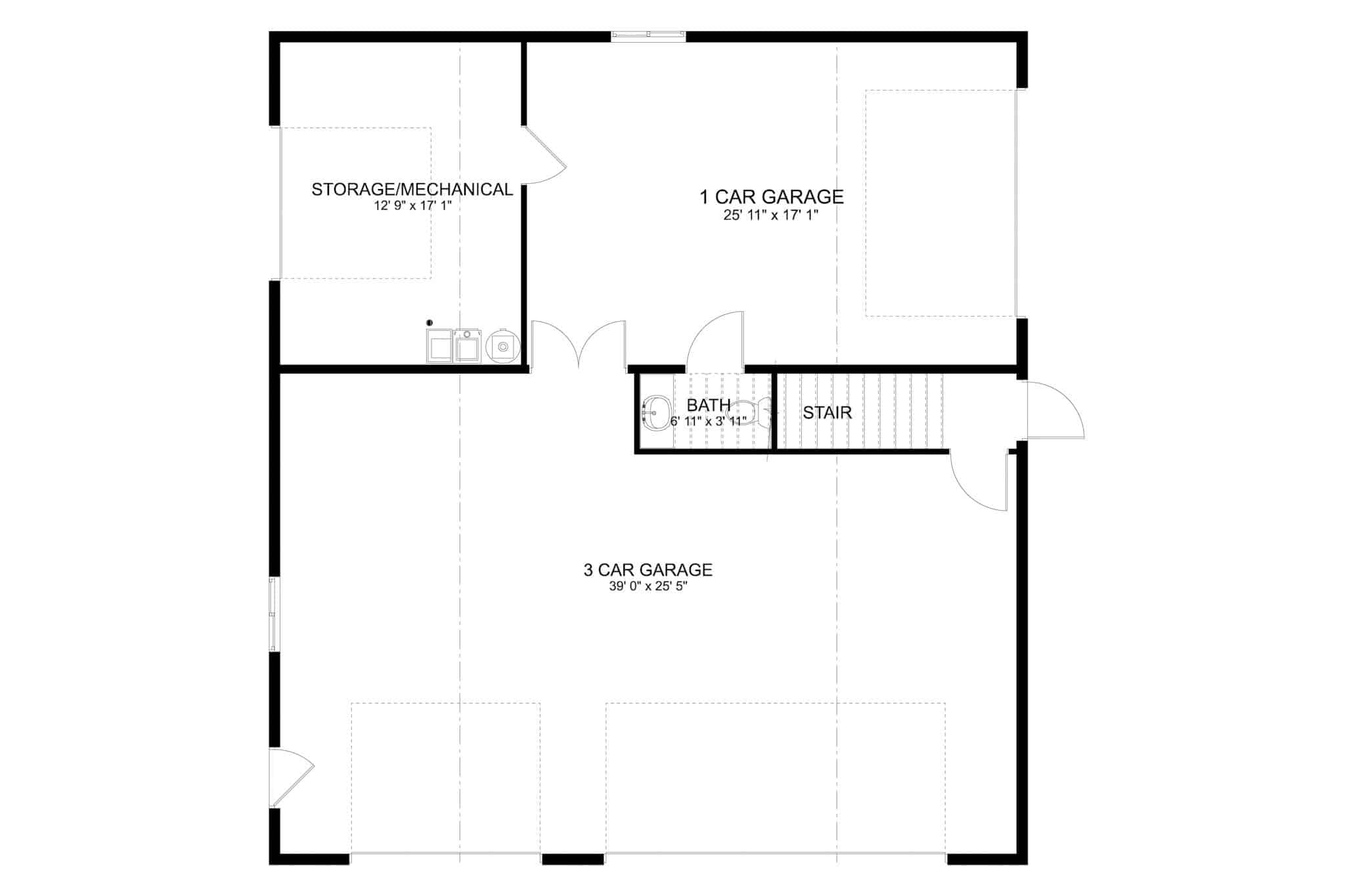 Main Level of Barn Style Plan #187-1188