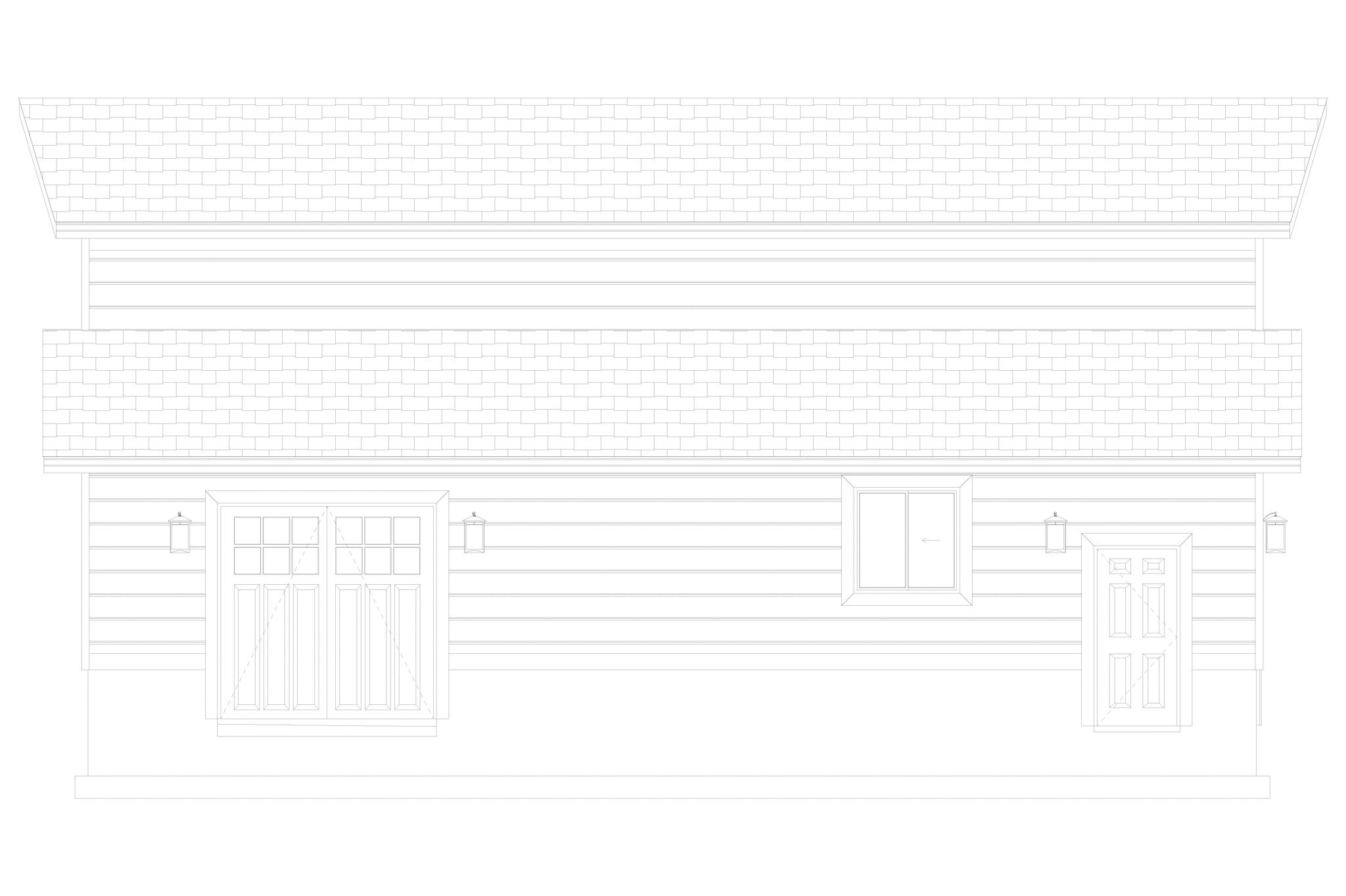 Home Plan Left Elevation of this 1-Bedroom,2640 Sq Ft Plan -187-1188