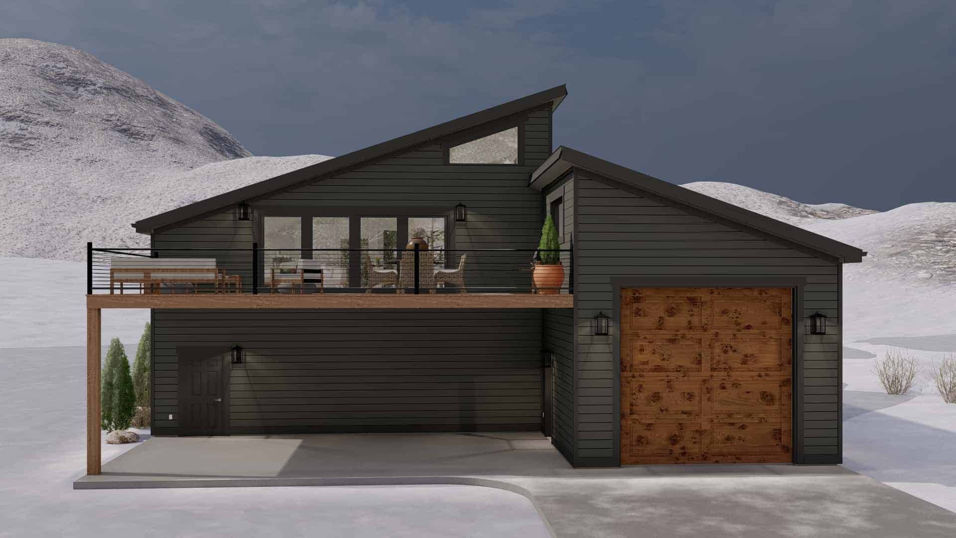 Rear View of this 1-Bedroom,2597 Sq Ft Plan -187-1189