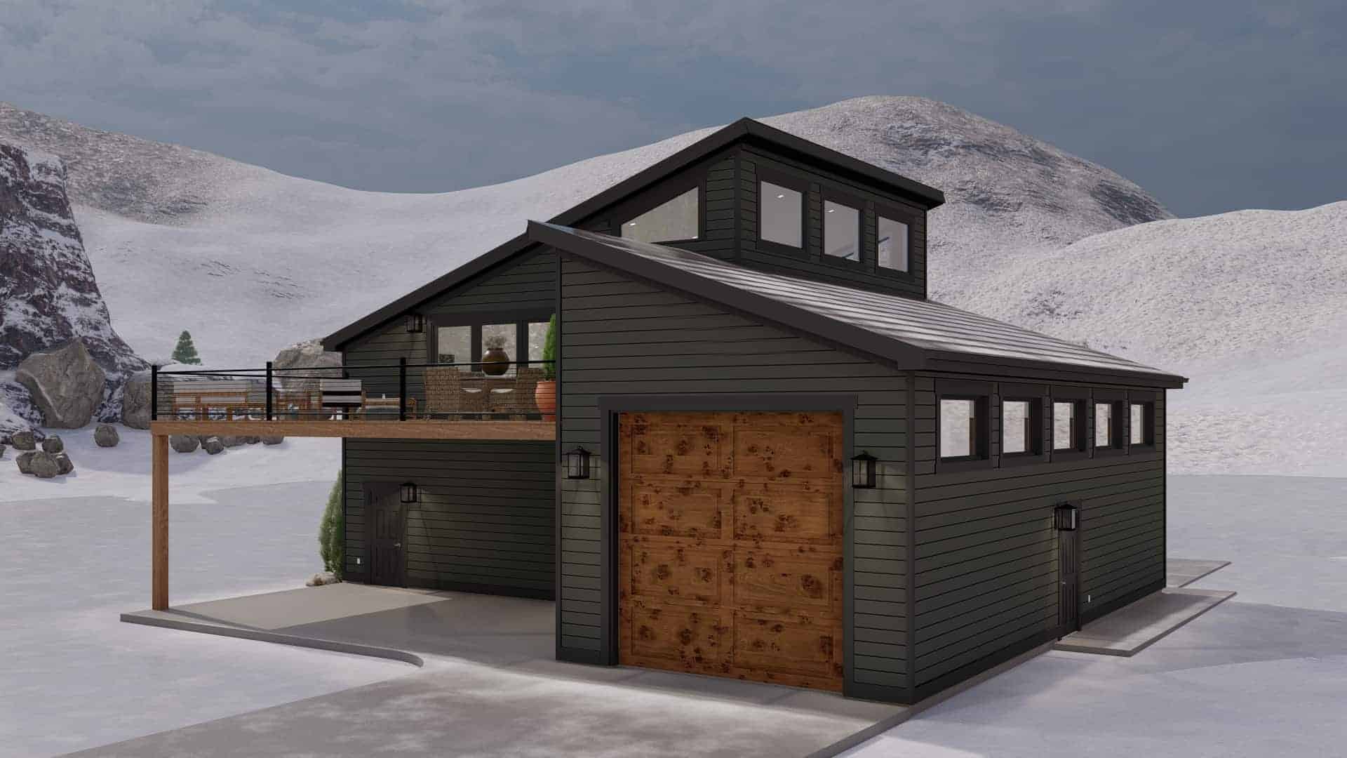 Rear View of this 1-Bedroom,2597 Sq Ft Plan -187-1189