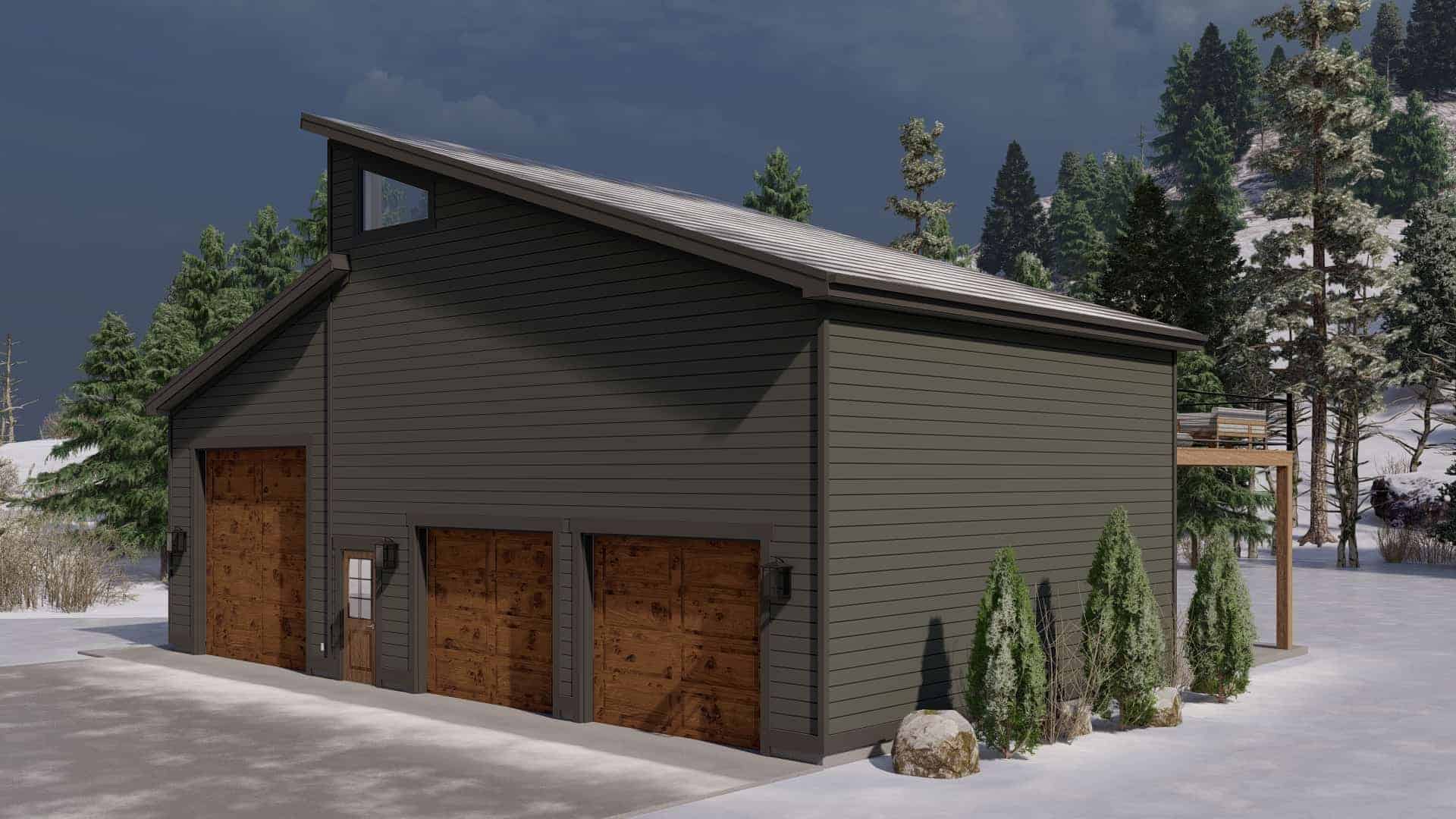 Front elevation of Garage home (ThePlanCollection: House Plan #187-1189)