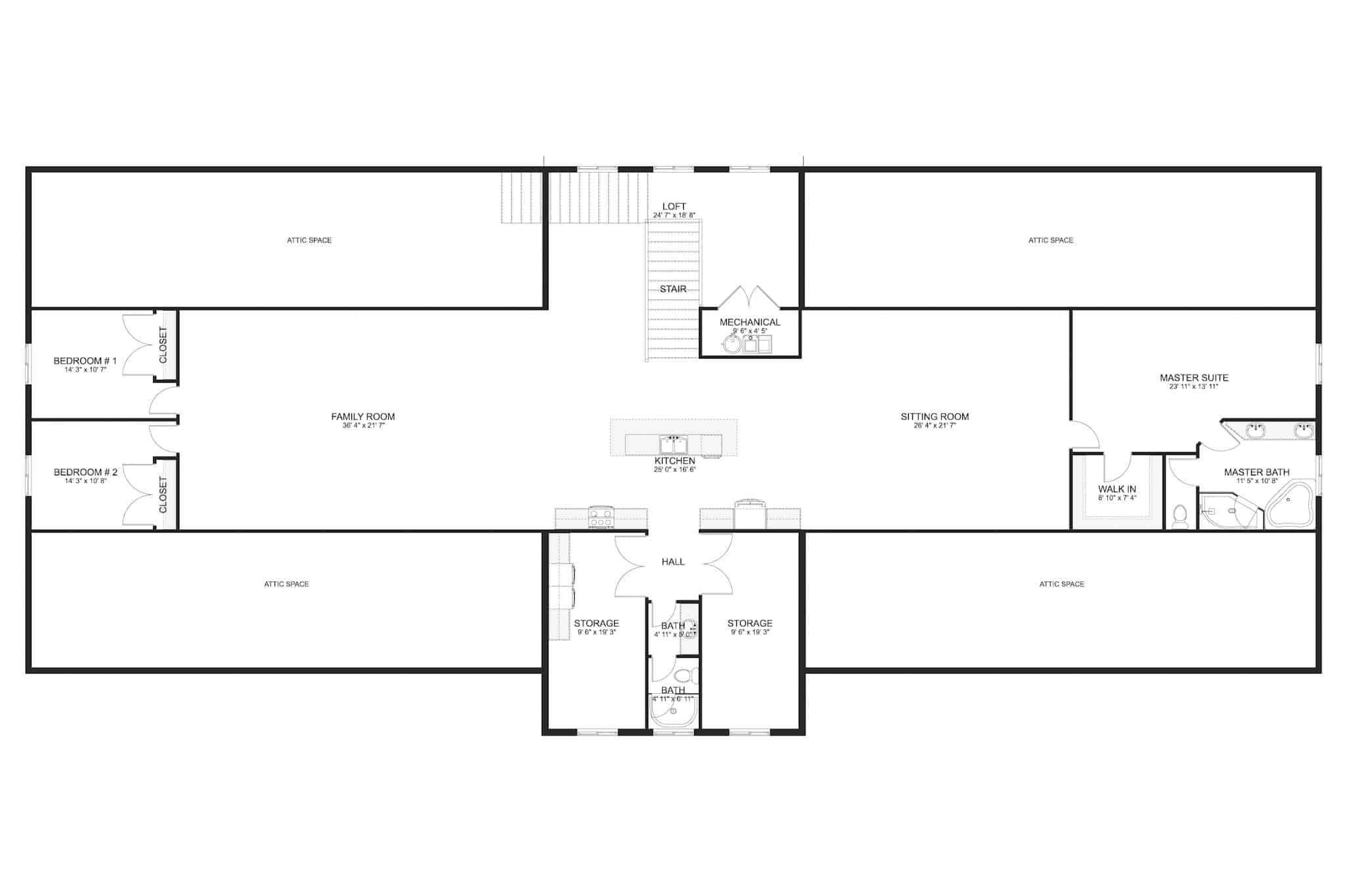 Bonus Room of Rustic Plan #187-1190