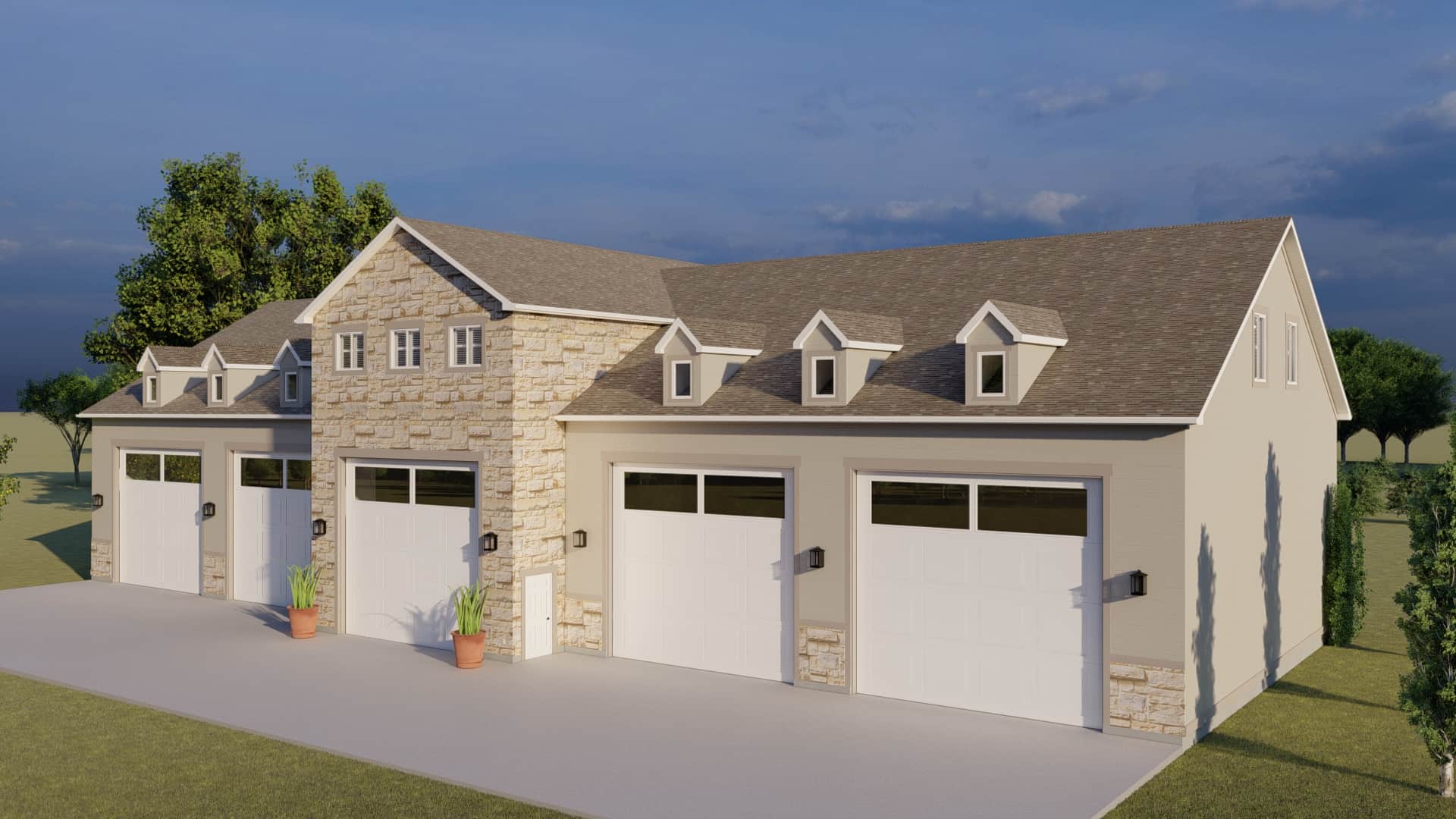 Right Side View of this 3-Bedroom,10240 Sq Ft Plan -187-1190