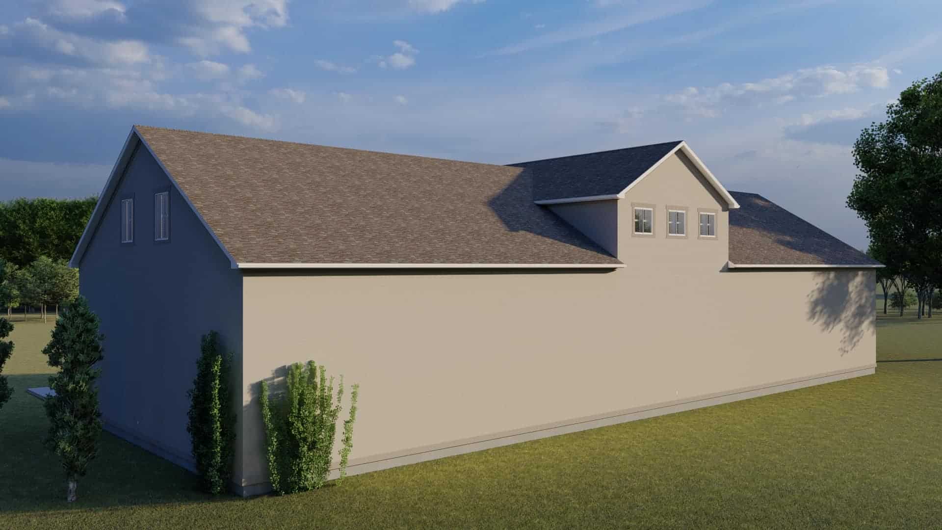 Rear View of this 3-Bedroom,10240 Sq Ft Plan -187-1190