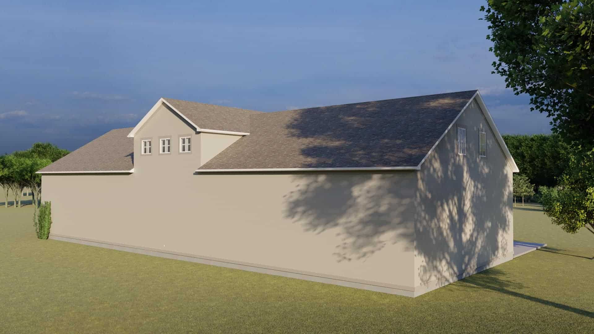 Rear View of this 3-Bedroom,10240 Sq Ft Plan -187-1190