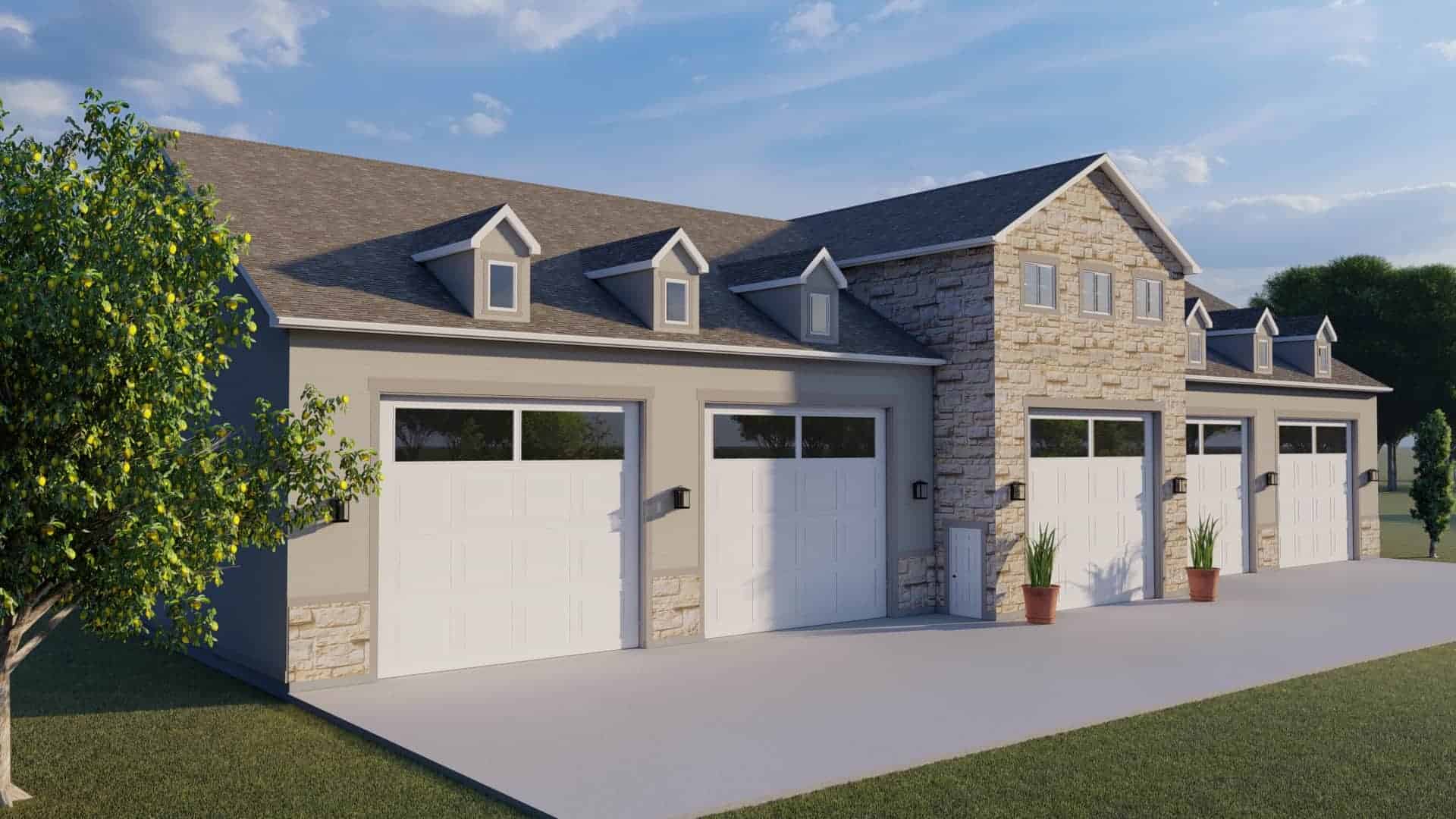 Left Side View of this 3-Bedroom,10240 Sq Ft Plan -187-1190