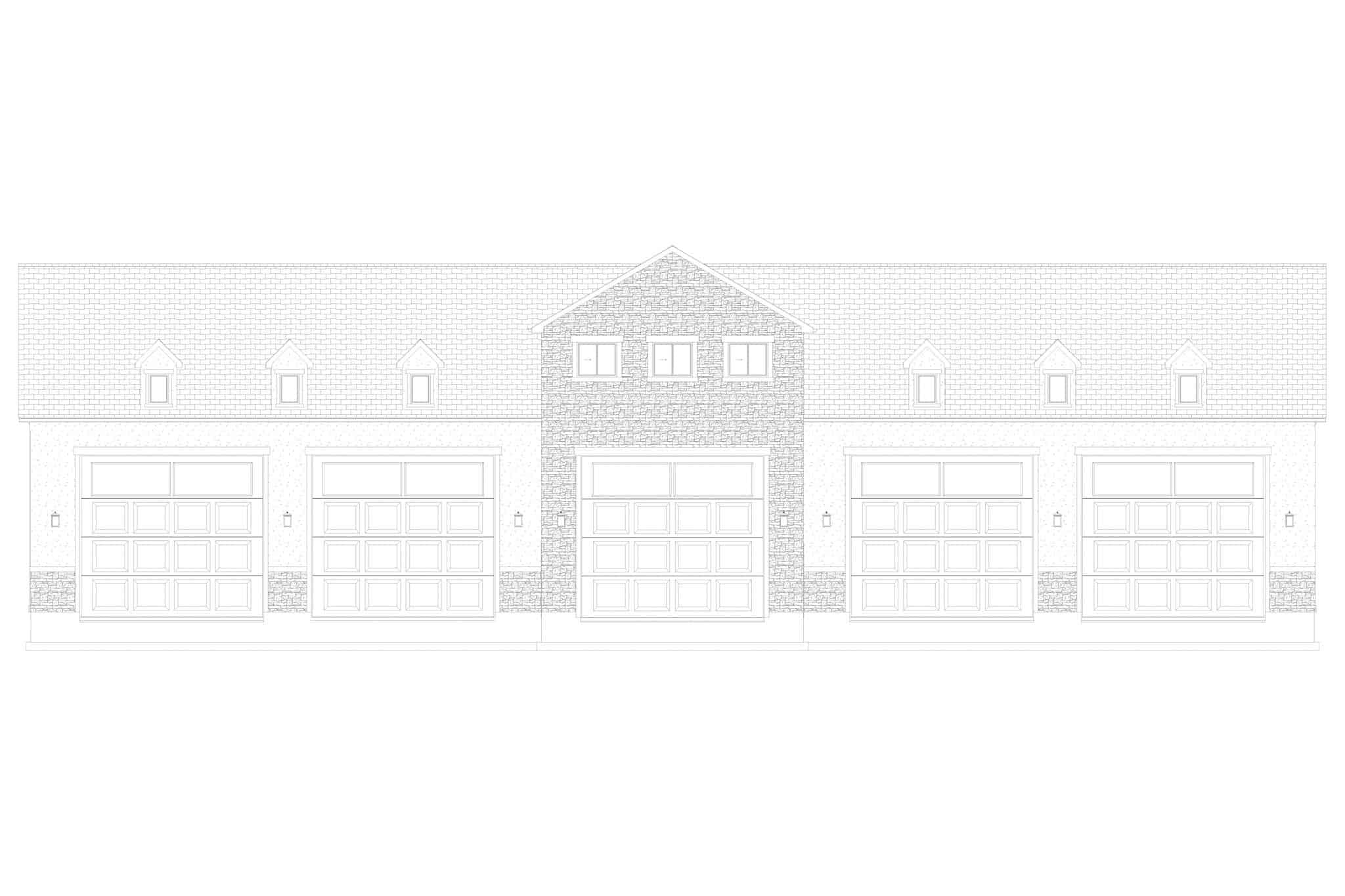 Home Plan Front Elevation of this 3-Bedroom,10240 Sq Ft Plan -187-1190