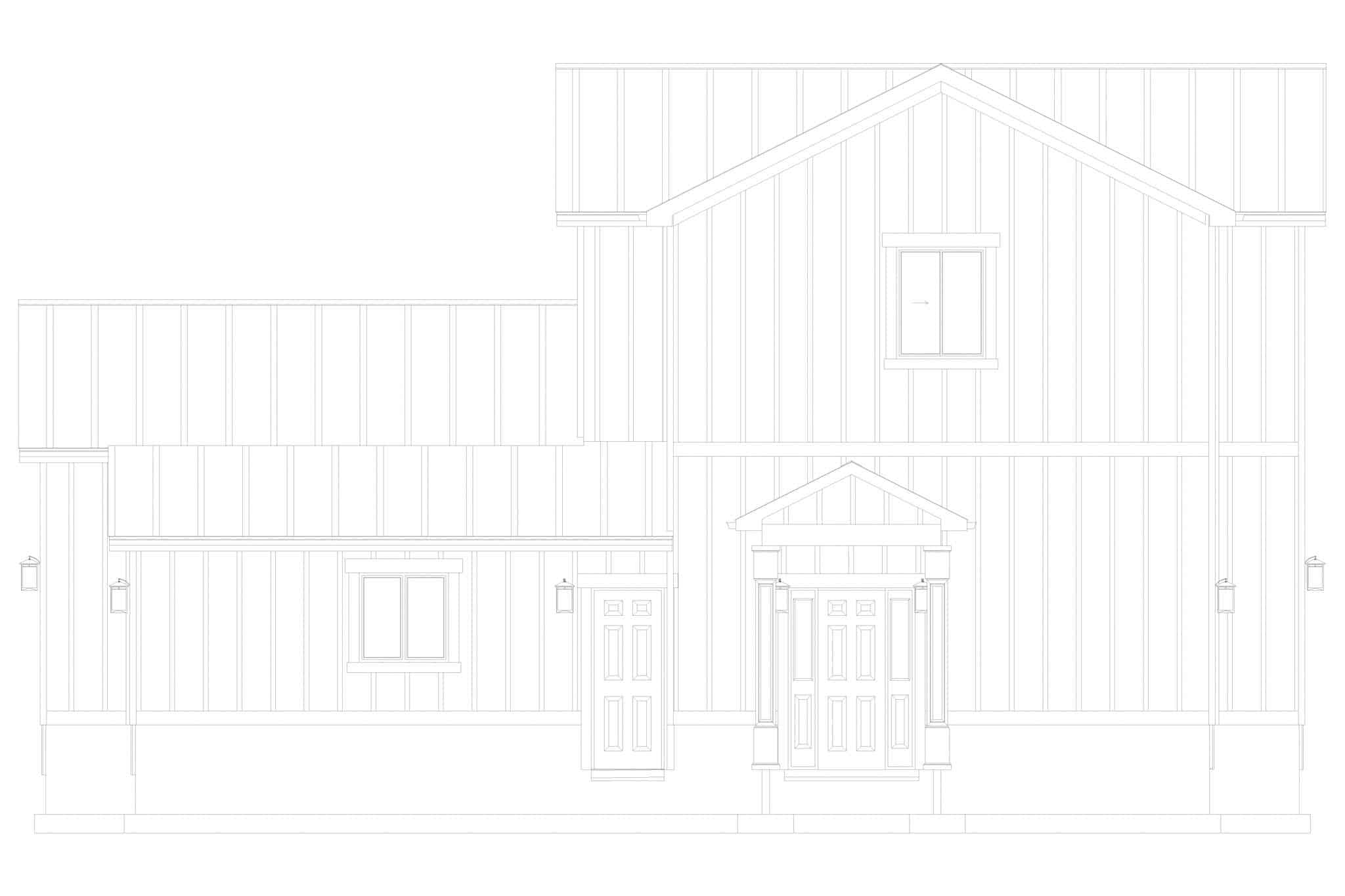 Home Plan Right Elevation of this 2-Bedroom,1536 Sq Ft Plan -187-1191