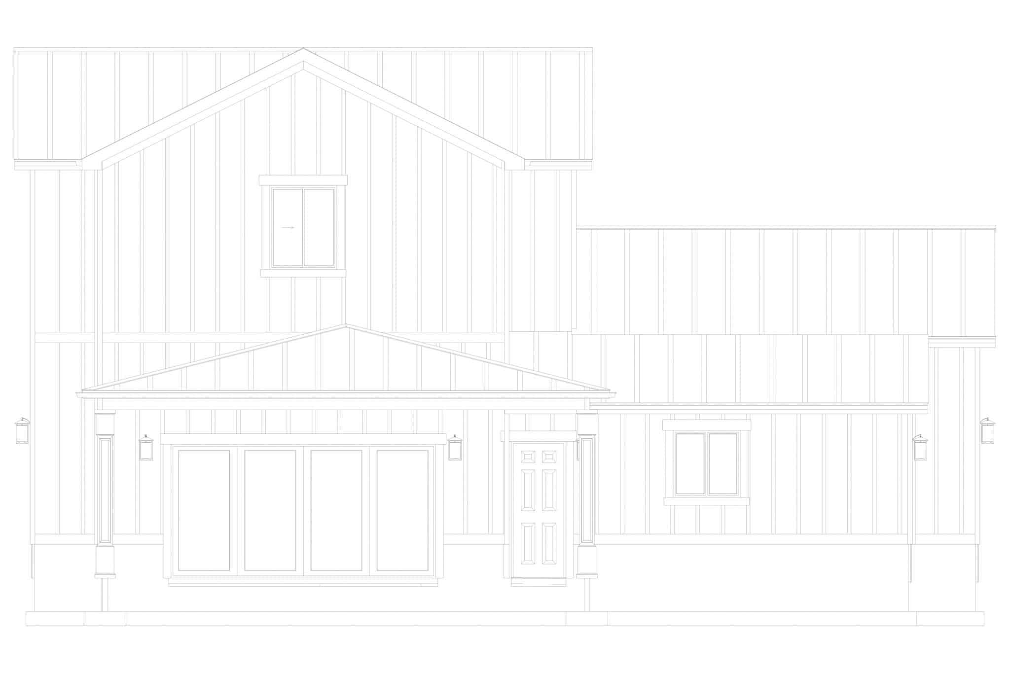 Home Plan Left Elevation of this 2-Bedroom,1536 Sq Ft Plan -187-1191