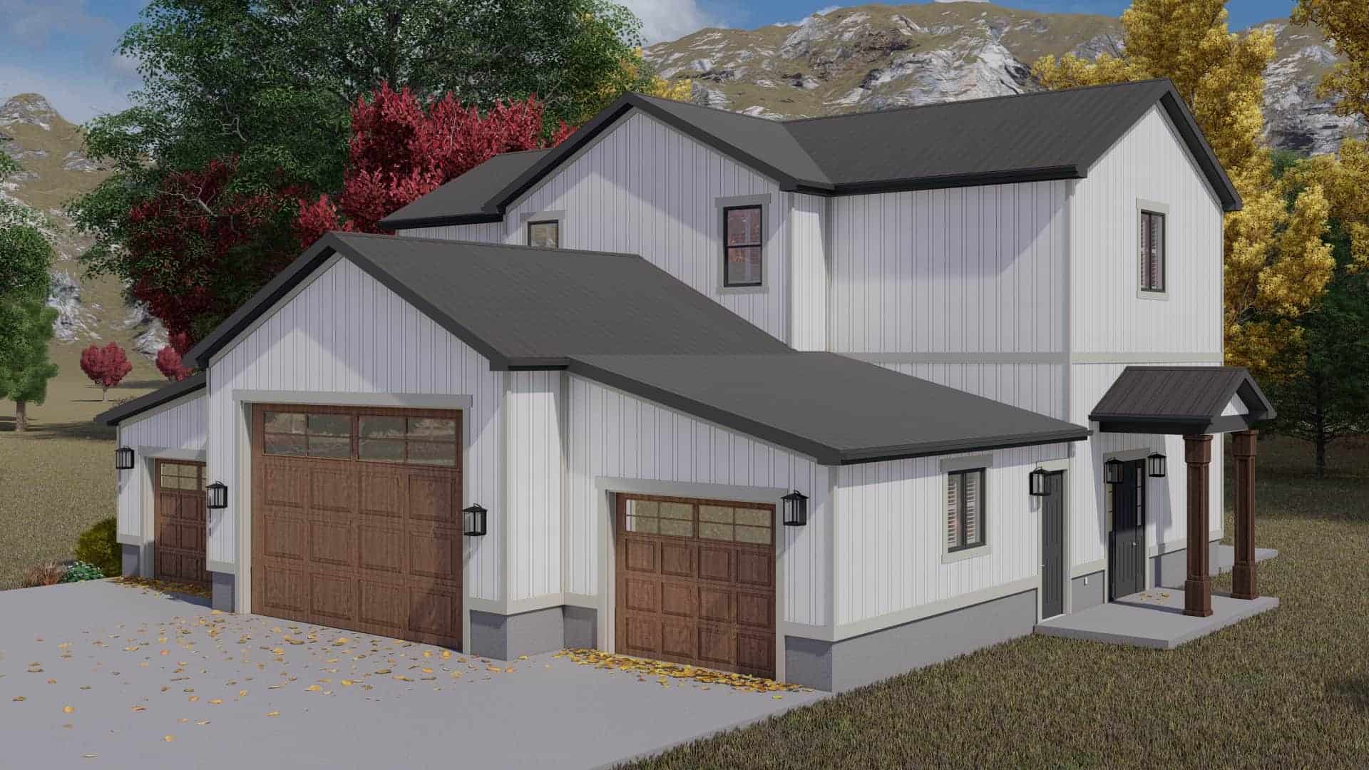 Right Side View of this 2-Bedroom,1536 Sq Ft Plan -187-1191