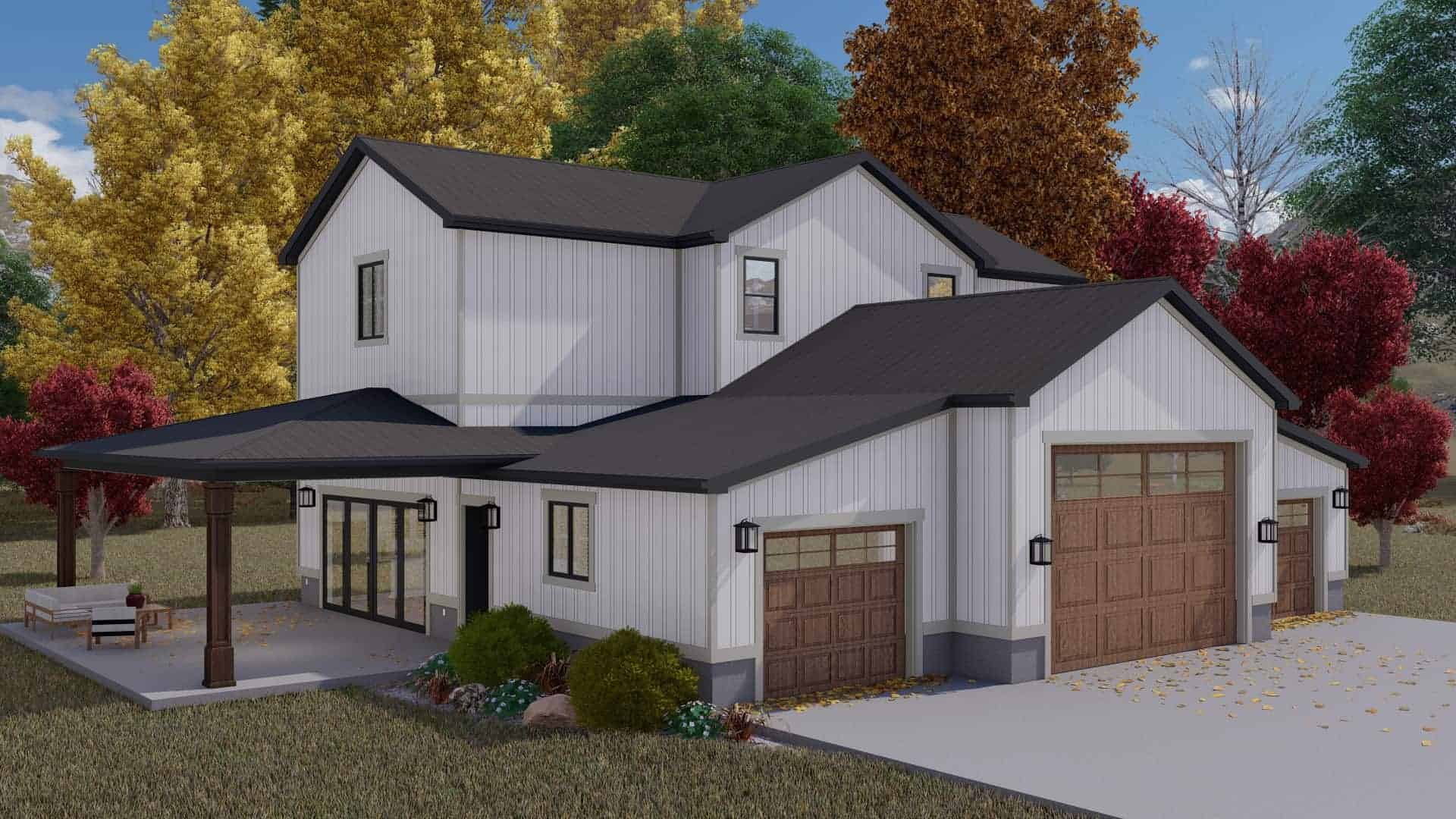 Left Side View of this 2-Bedroom,1536 Sq Ft Plan -187-1191