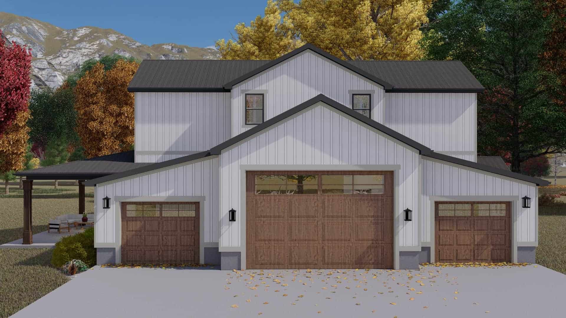Front elevation of Barn-Style Garage with Apartment home (ThePlanCollection: House Plan #187-1191)