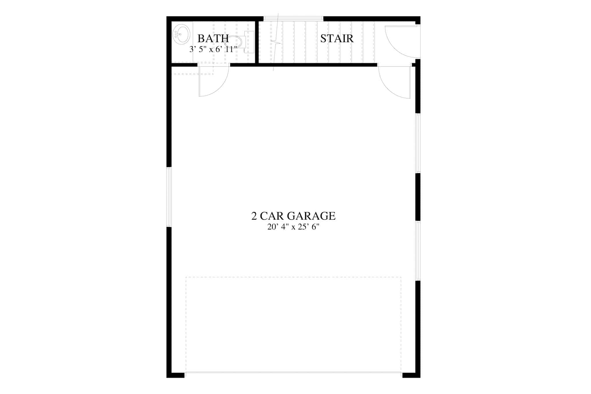 Main Level of Garage w/Apartments Plan #187-1192