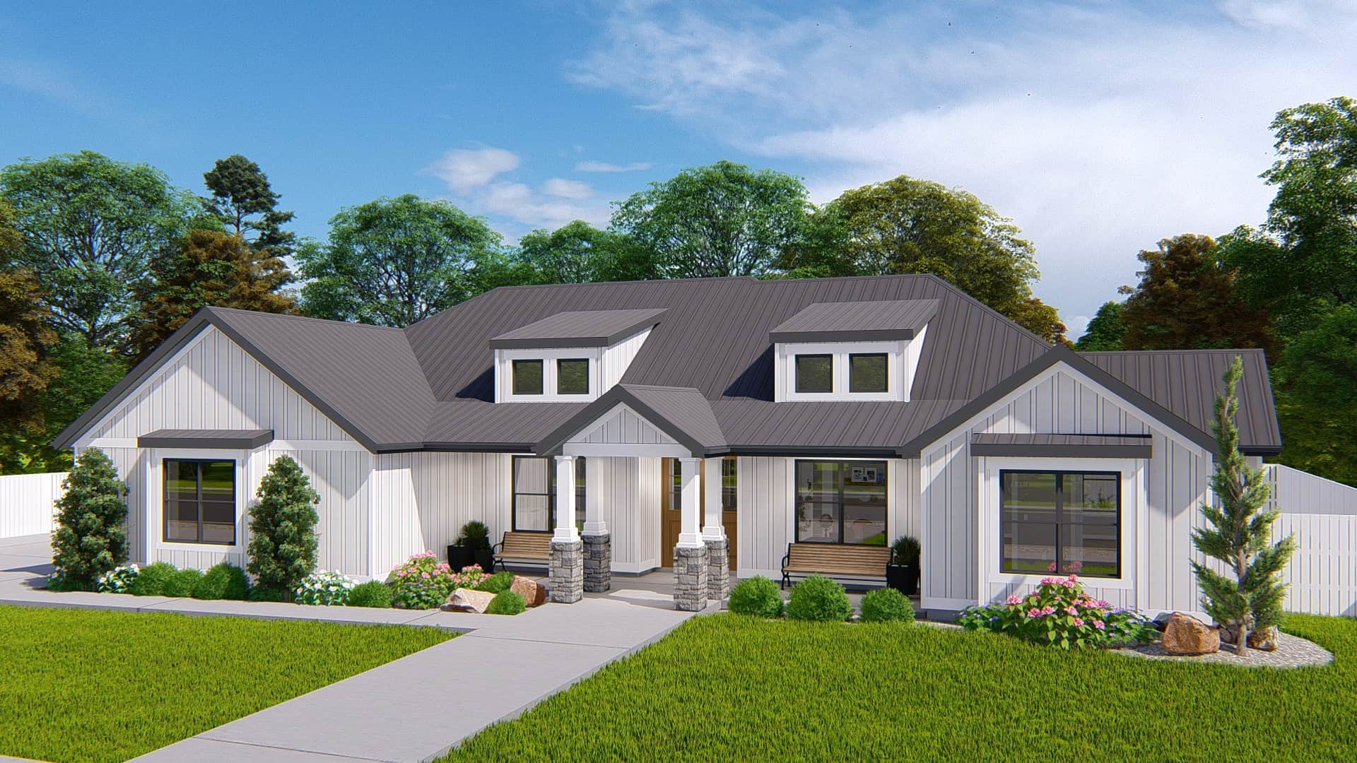 Front View of this 3-Bedroom,2564 Sq Ft Plan -187-1193