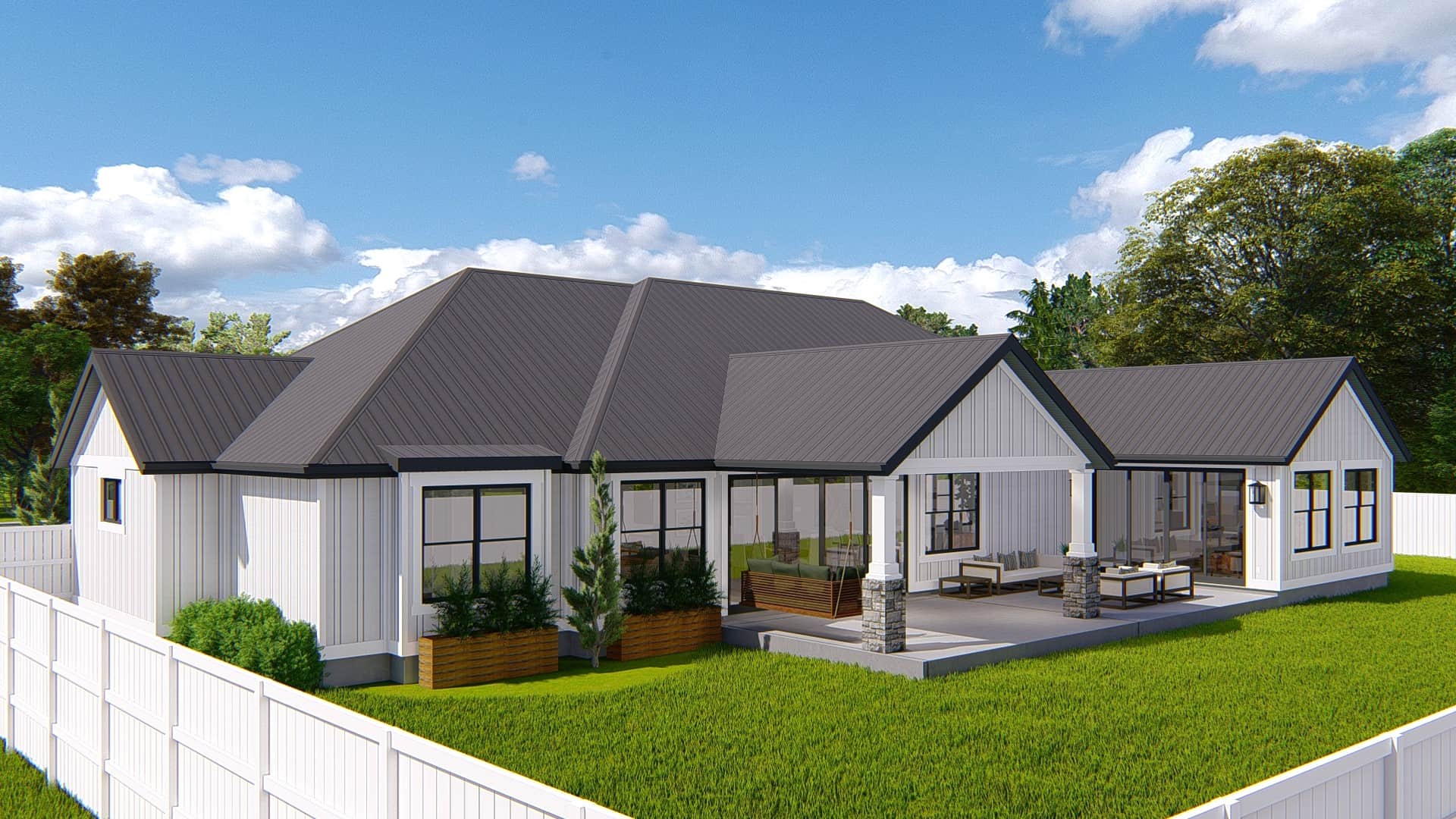 Rear View of this 3-Bedroom,2564 Sq Ft Plan -187-1193