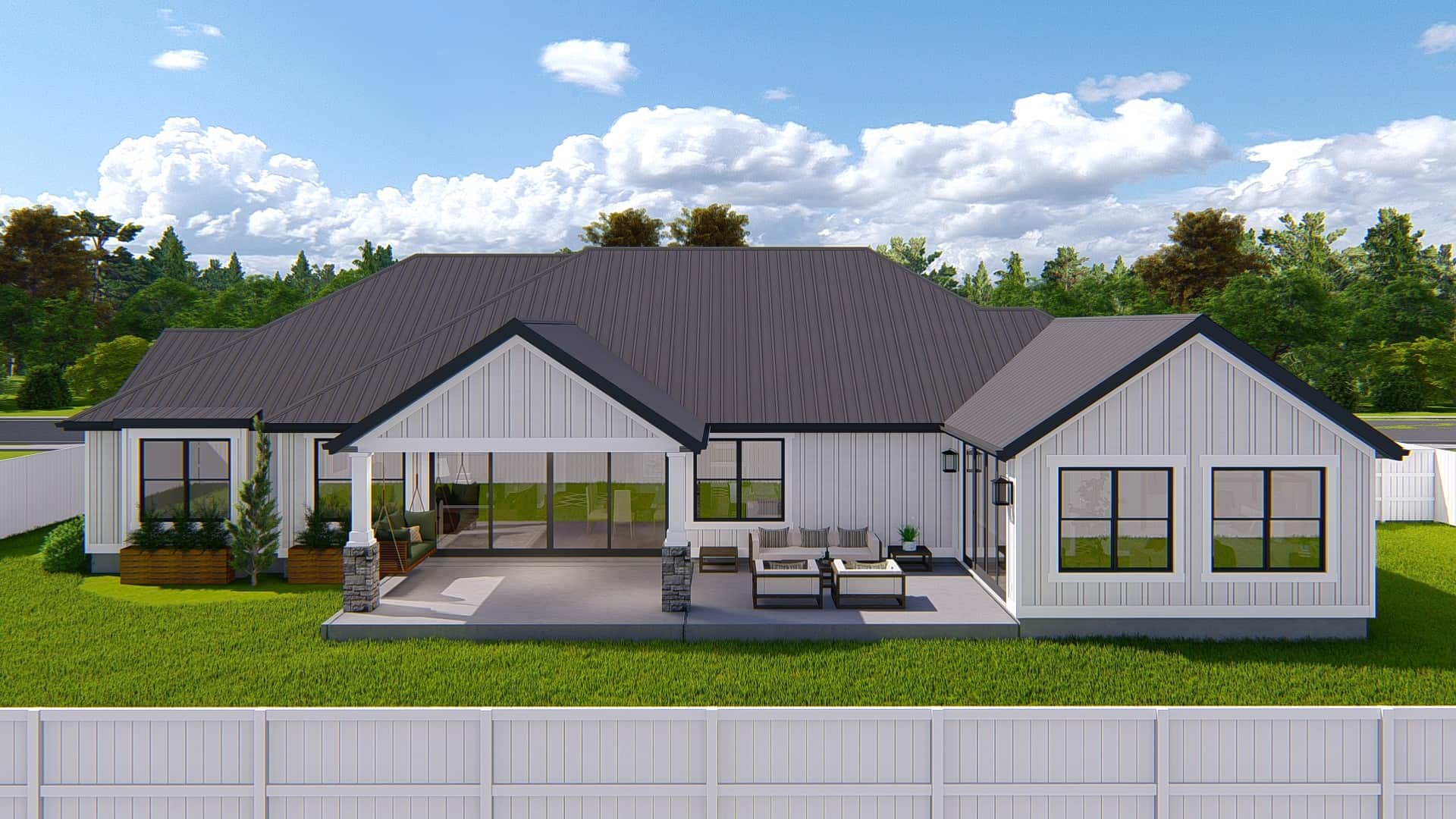Rear View of this 3-Bedroom,2564 Sq Ft Plan -187-1193