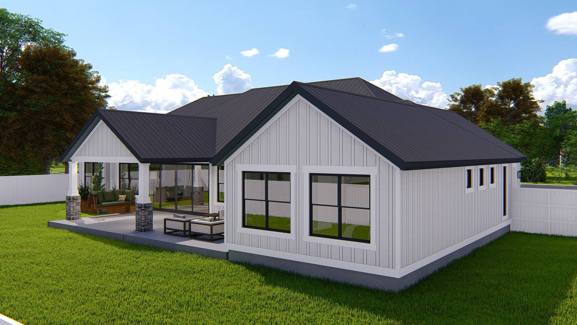 Rear View of this 3-Bedroom,2564 Sq Ft Plan -187-1193