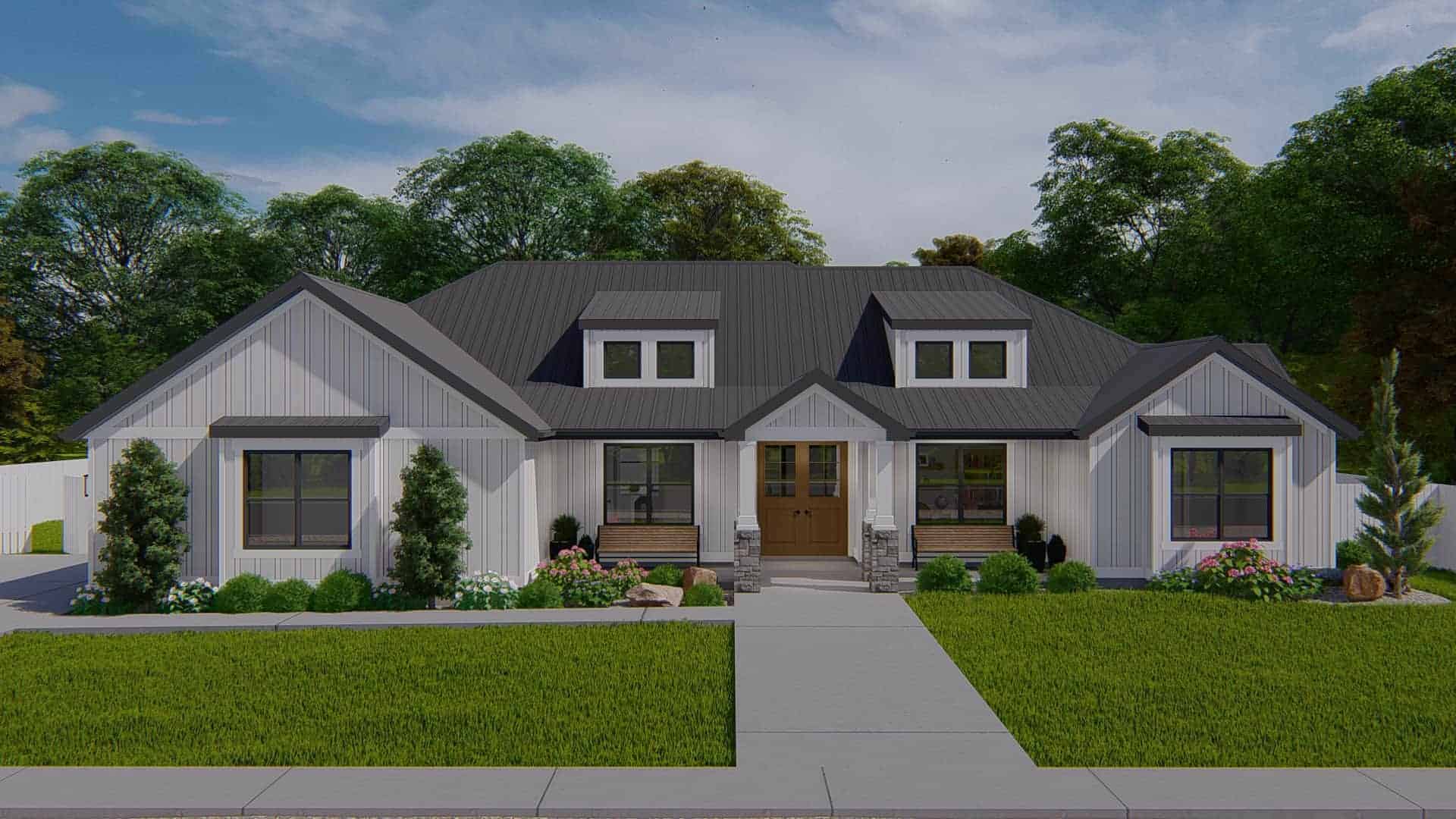 Front View of this 3-Bedroom,2564 Sq Ft Plan -187-1193