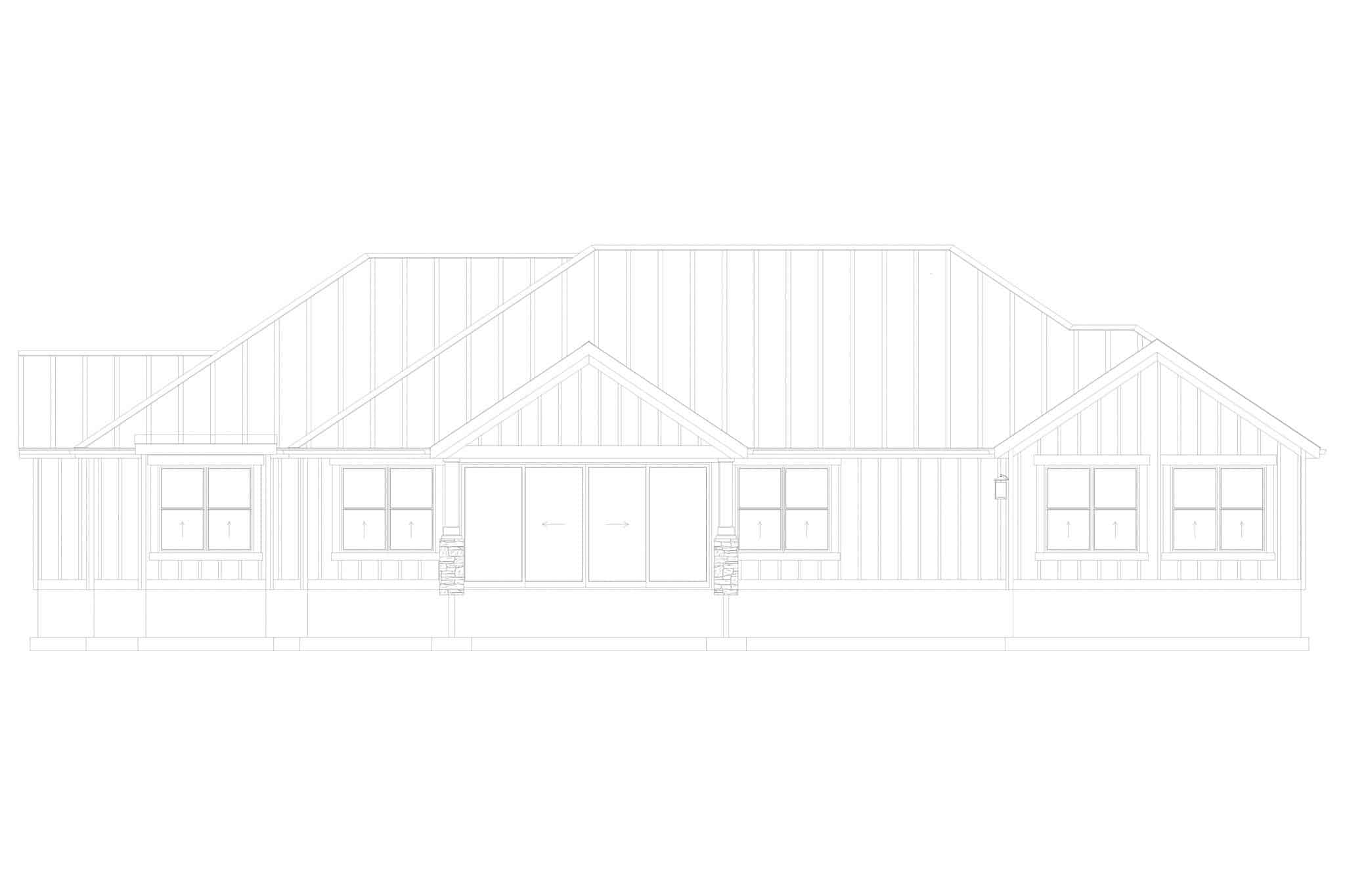 Home Plan Rear Elevation of this 3-Bedroom,2564 Sq Ft Plan -187-1193