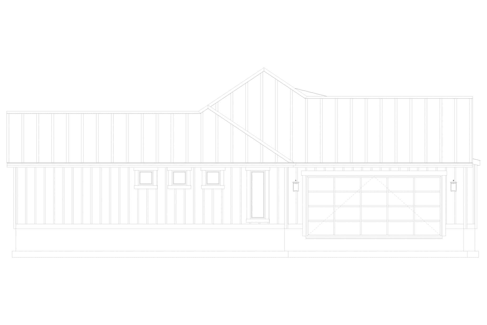 Home Plan Left Elevation of this 3-Bedroom,2564 Sq Ft Plan -187-1193