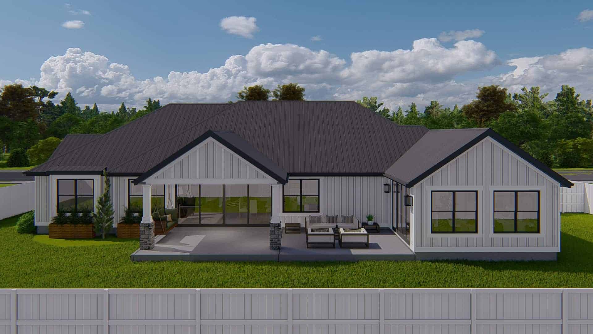 Rear View of this 3-Bedroom,2564 Sq Ft Plan -187-1193